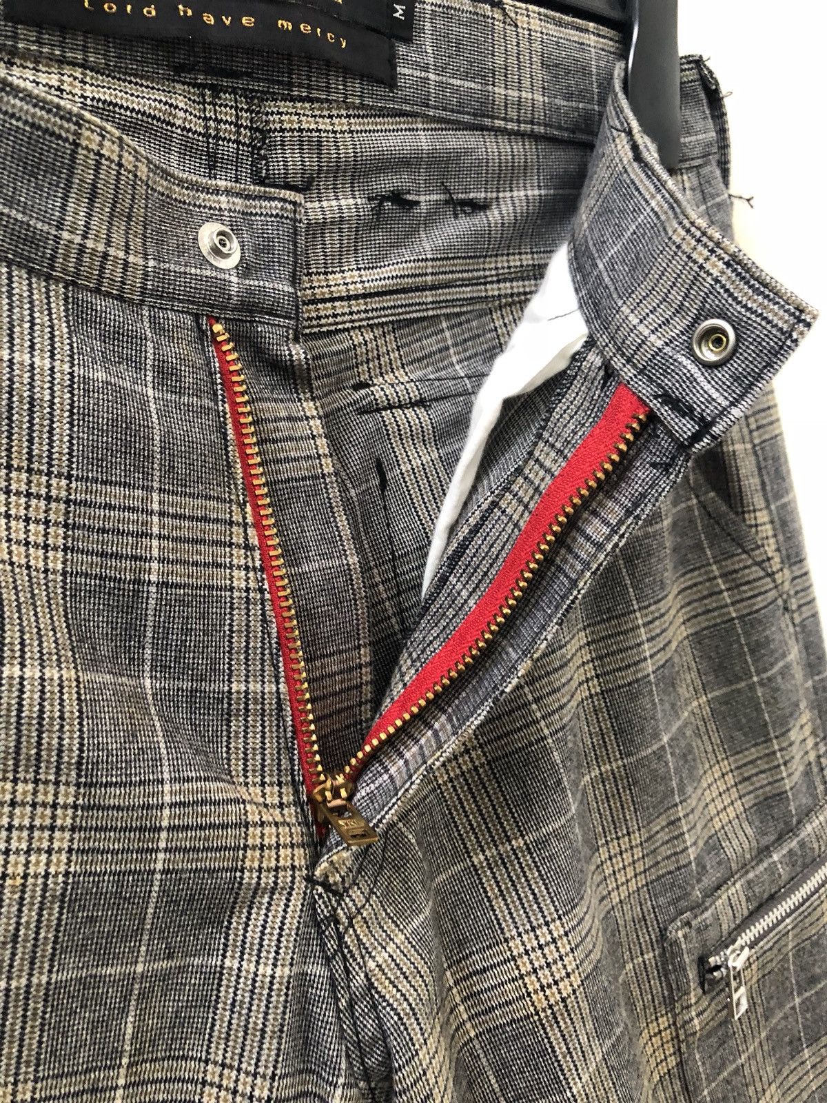 Vintage Mximilian Japan Checkered Bondage Cargo Trouser Pant Size US 31 - 7 Thumbnail