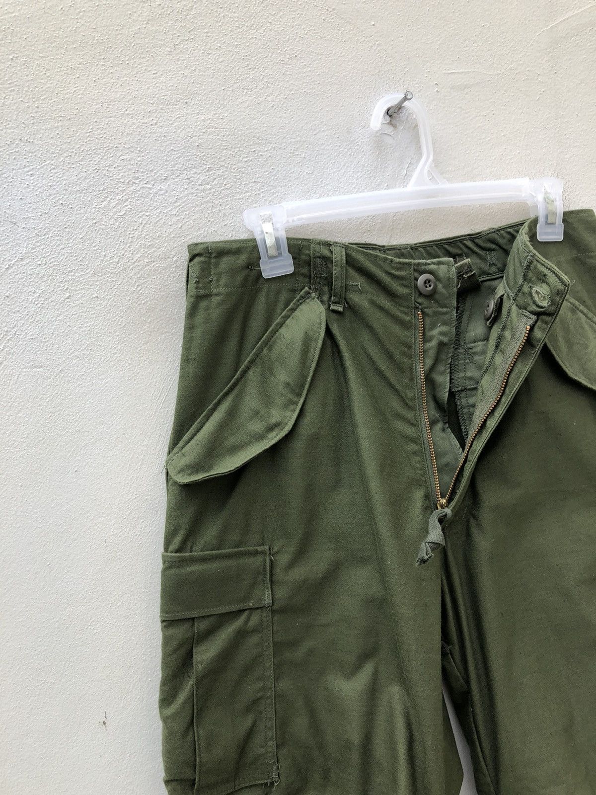 Vintage 1976 Vietnam War Military Olive Green Cargo Trouser Pant Size US 30 / EU 46 - 3 Thumbnail