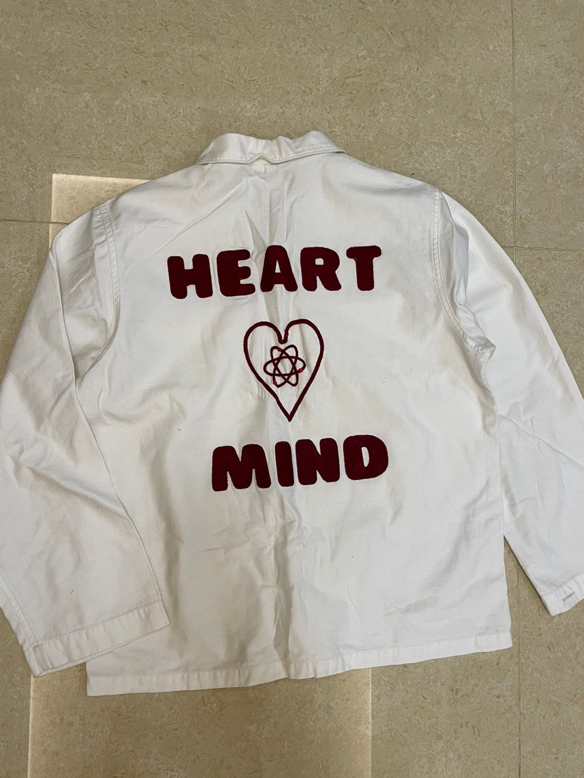 Pre-owned Billionaire Boys Club Heart And Mind Work Shirt Jacket M In White