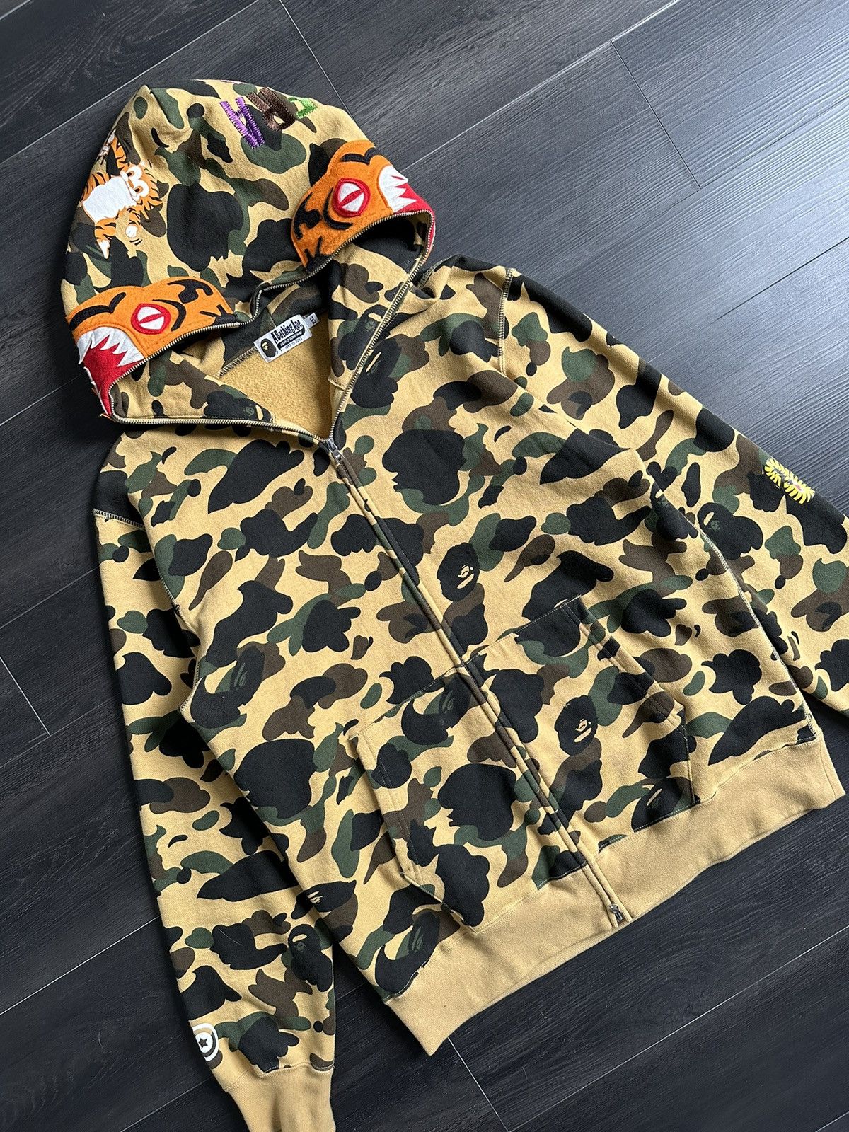 Bape Bape Funthera Militia Tiger Full Zip Hoodie | Grailed