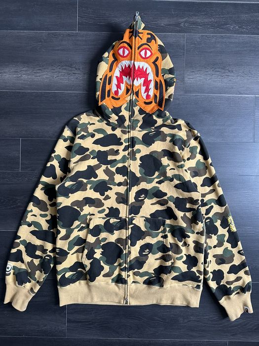 Bape Bape Funthera Militia Tiger Full Zip Hoodie | Grailed