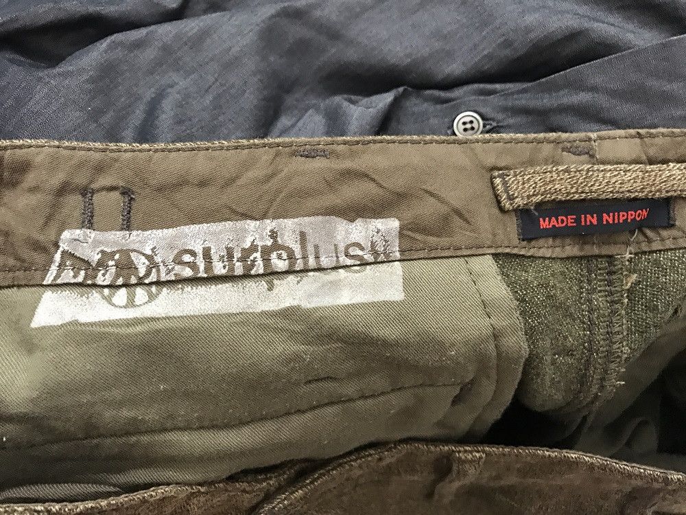 Japanese Brand Surplus Made in Japan Sandy Olive Green Cargo Trouser Pant Size US 30 / EU 46 - 14 Thumbnail