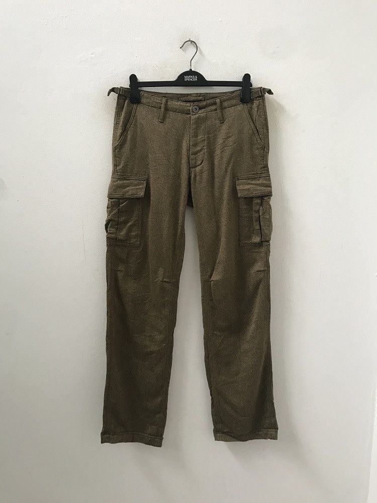 Japanese Brand Surplus Made in Japan Sandy Olive Green Cargo Trouser Pant Size US 30 / EU 46 - 2 Thumbnail