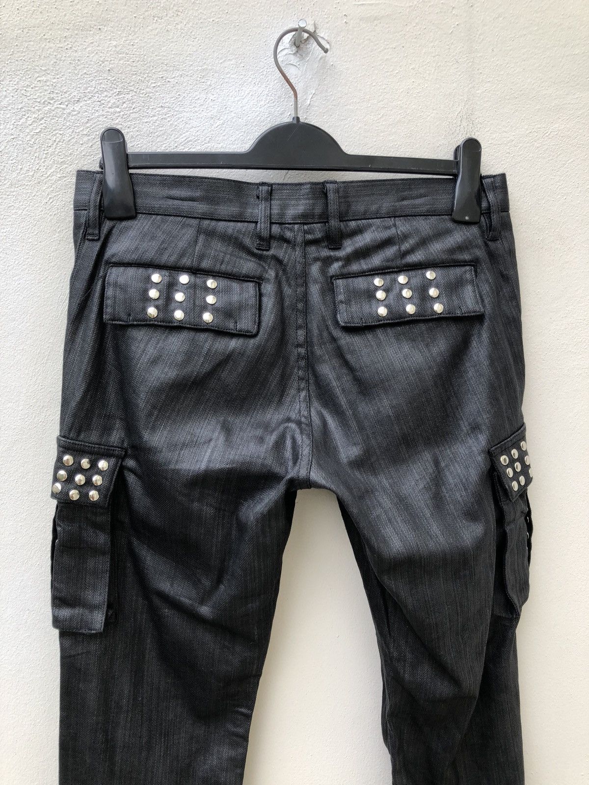 Man Of Moods Man Of Moods Japan Waxed Black Cargo Flare Trouser Pant Size US 30 / EU 46 - 11 Thumbnail