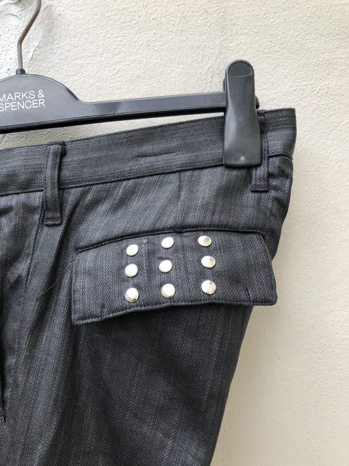 Man Of Moods Man Of Moods Japan Waxed Black Cargo Flare Trouser Pant Size US 30 / EU 46 - 15 Thumbnail