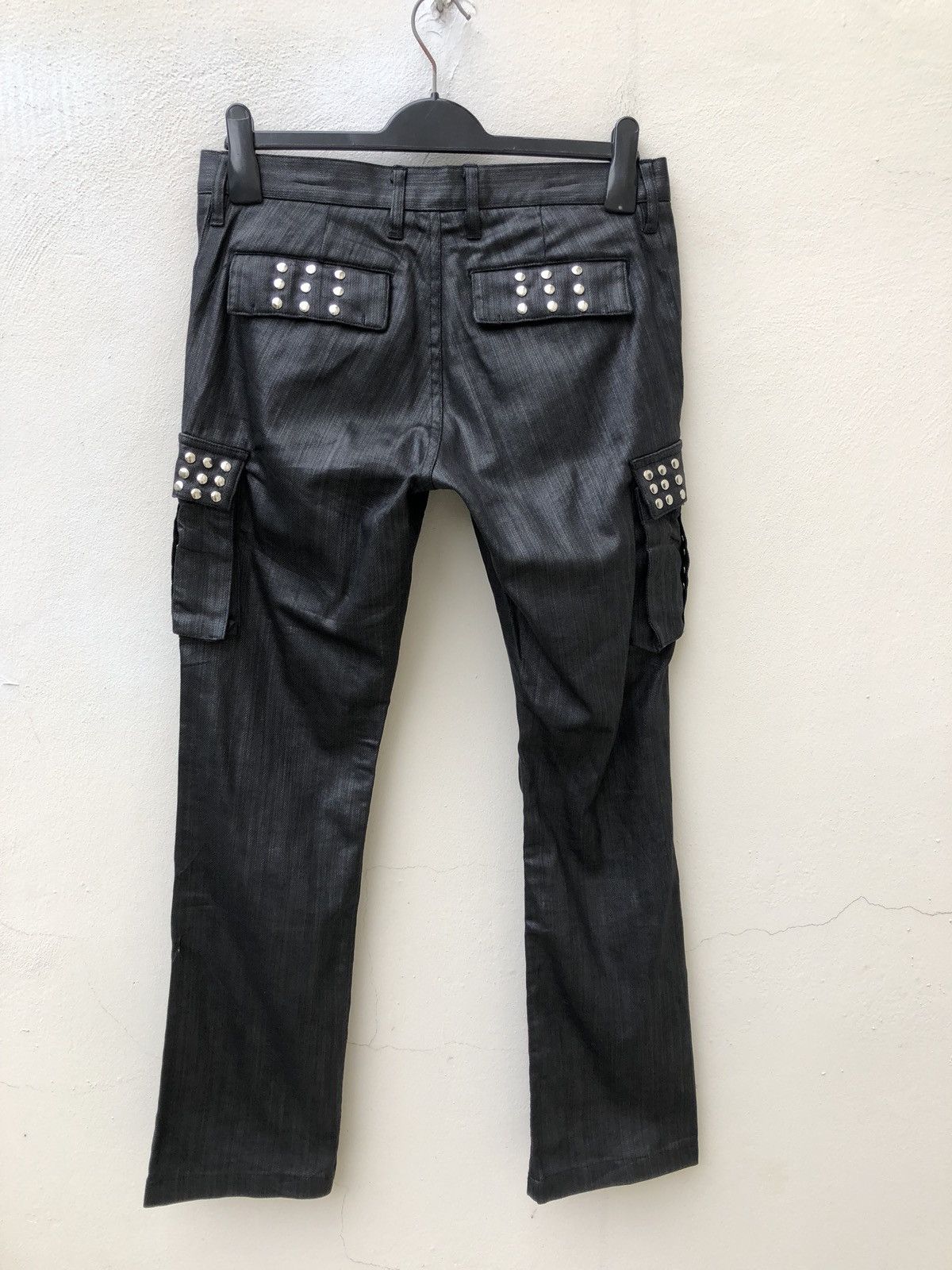 Man Of Moods Man Of Moods Japan Waxed Black Cargo Flare Trouser Pant Size US 30 / EU 46 - 10 Thumbnail