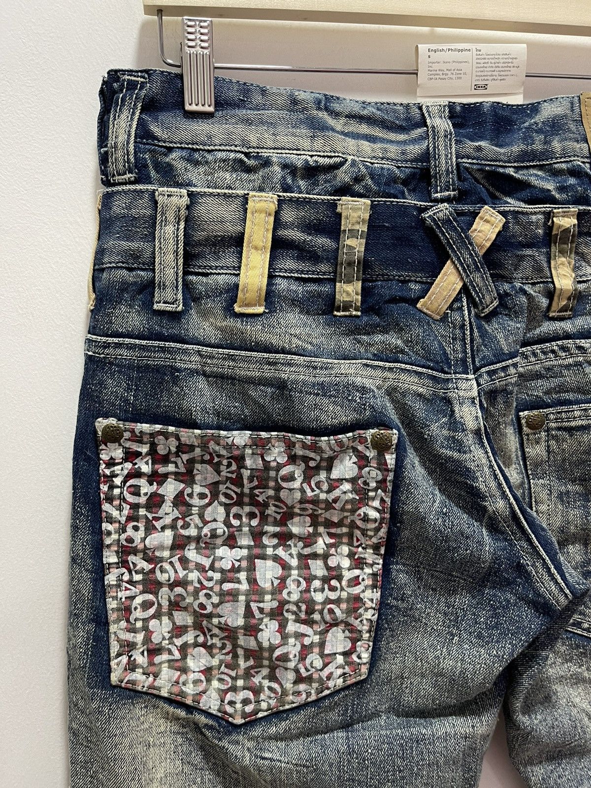Japanese Brand VINTAGE DOUBLE WAIST RIPPED PATCHWORK STYLE DISTRESSED JEANS Size US 32 / EU 48 - 12 Thumbnail