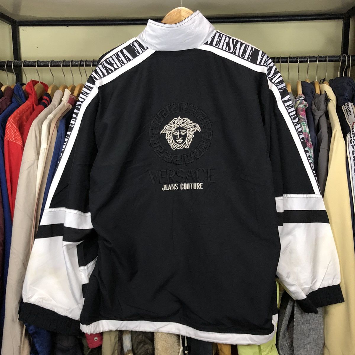 Versace Jeans Couture × Vintage Vintage 90s Versace Nylon Jacket Big Logo Spell Out Size US L / EU 52-54 / 3 - 2 Thumbnail