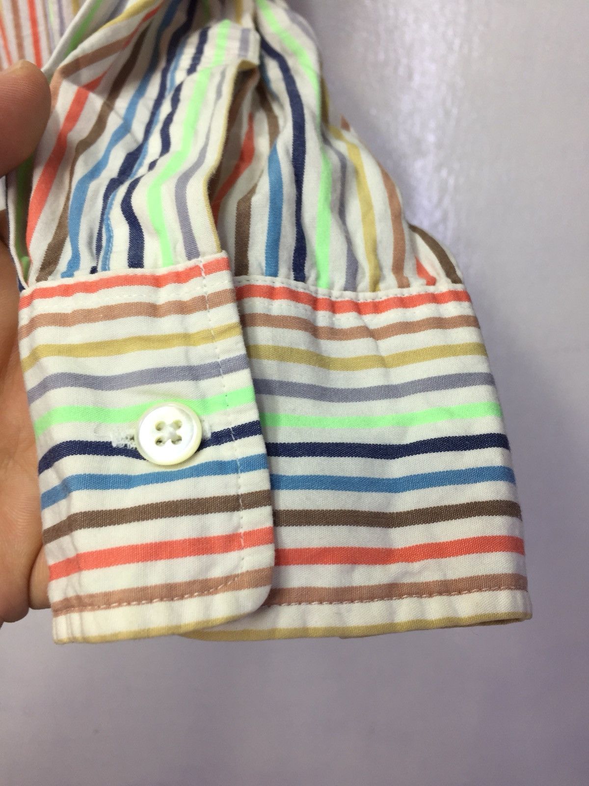 Beams Plus Beams Rainbow Stripe Shirt Made in Japan Size US L / EU 52-54 / 3 - 6 Thumbnail