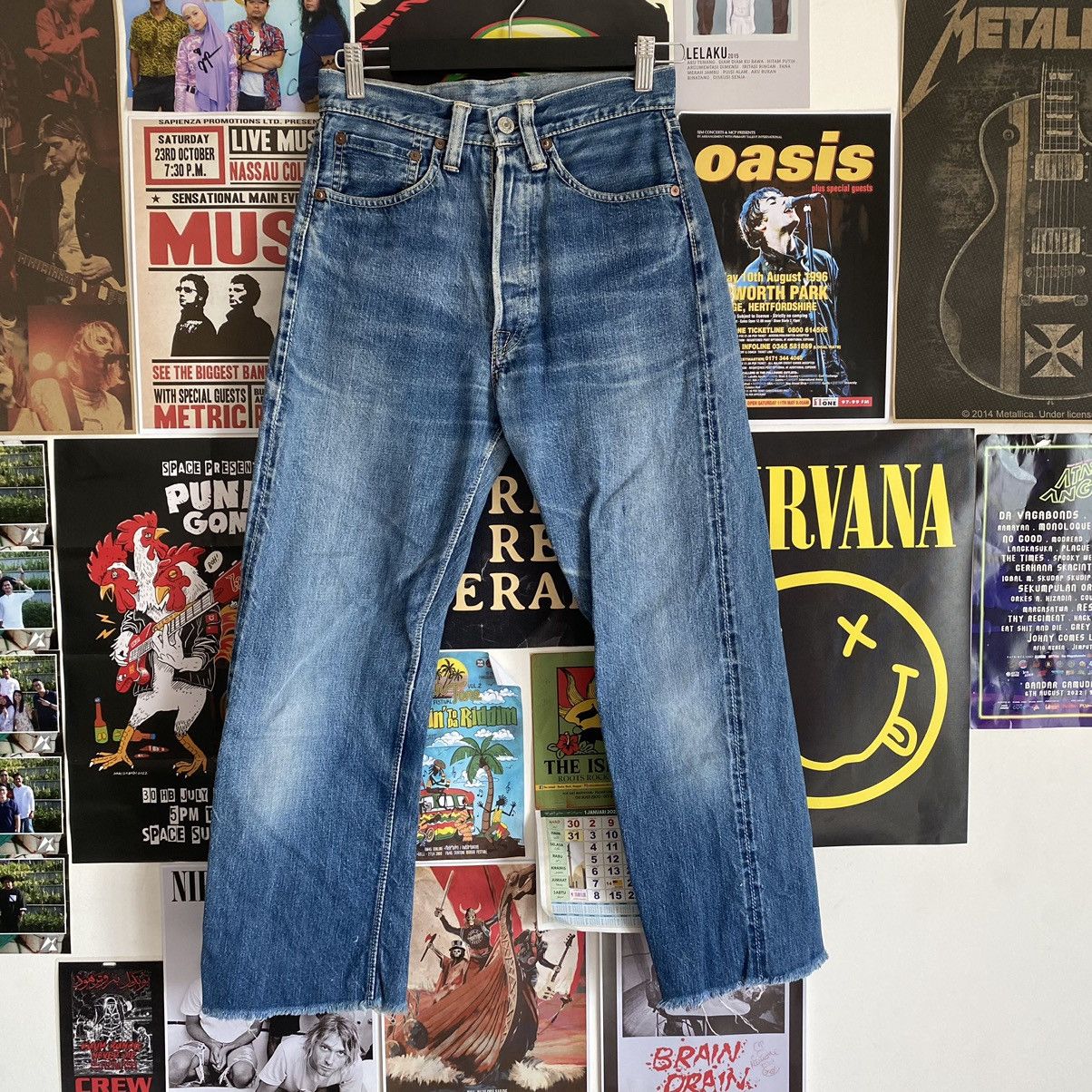 image of Vintage Warehouse Company Lot 1001 Japanese Selvedge Denim in Washed Blue, Men's (Size 27)