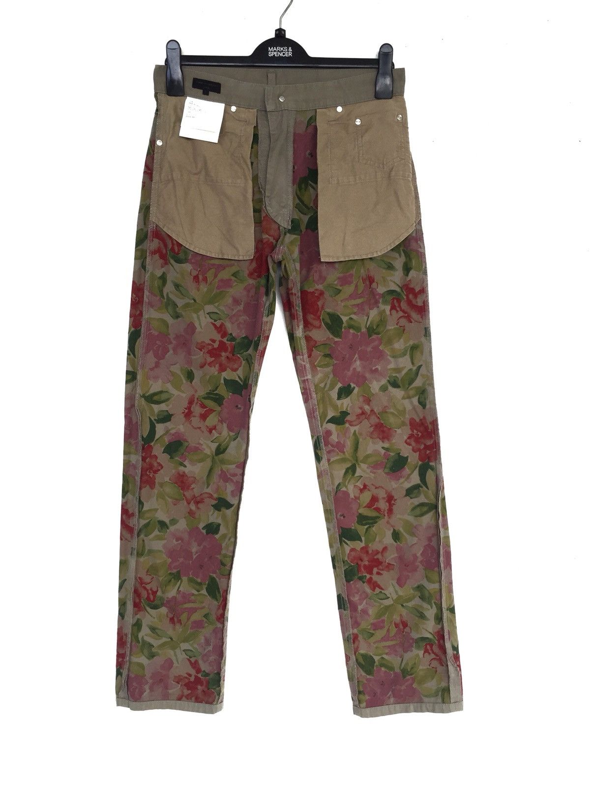 Comme des Garcons Homme GRAIL🔥AW01 Homme Runway Psychedelic Floral Pants Size US 30 / EU 46 - 2 Thumbnail