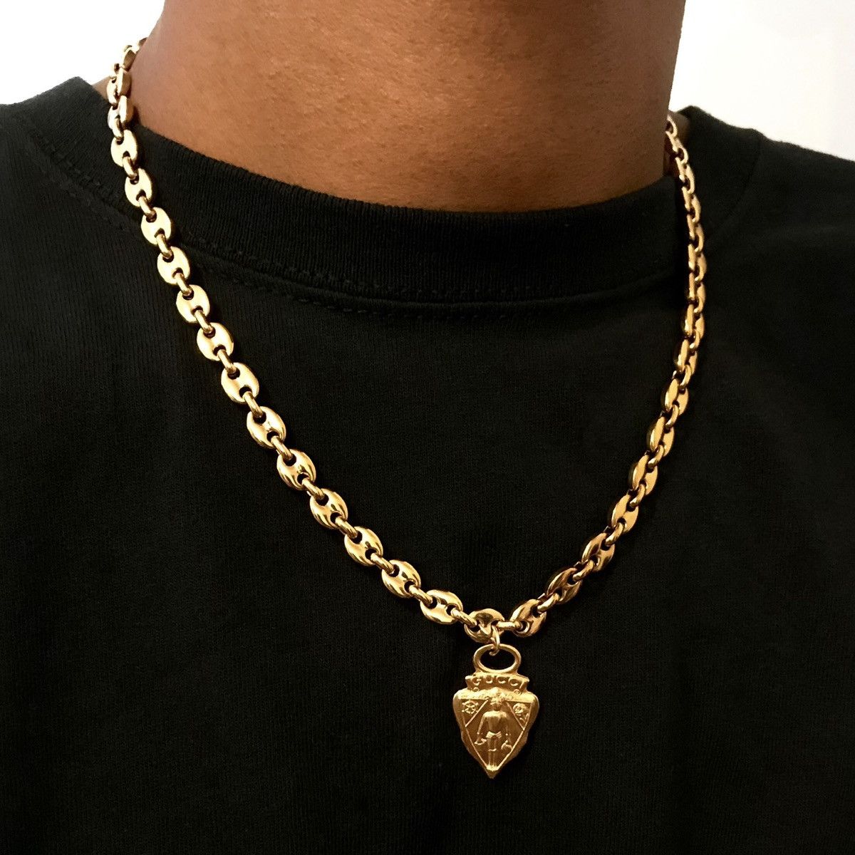 Gucci RARE GUCCI 90s VINTAGE CHARM GOLD CHAIN NECKLACE | Grailed