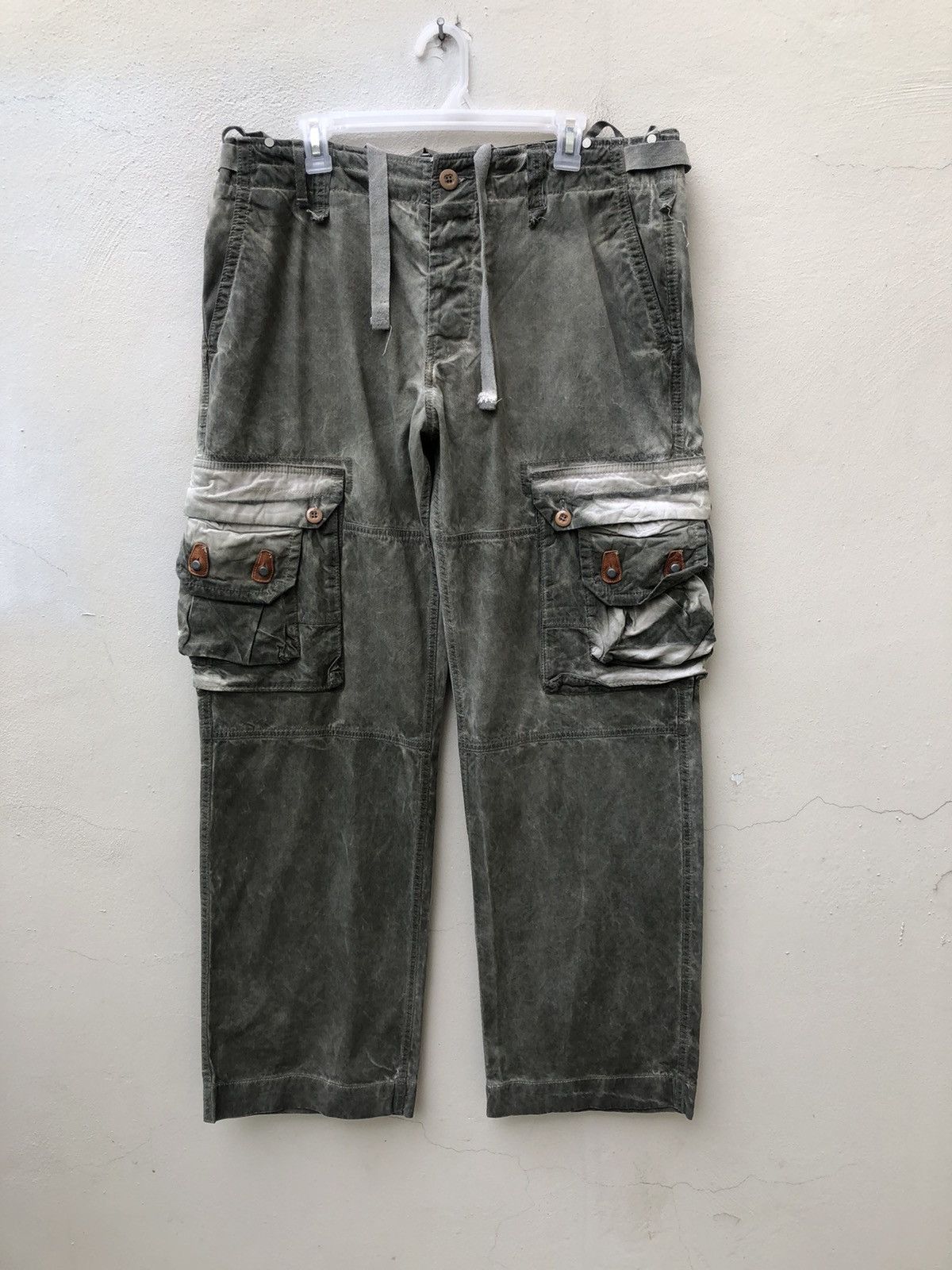 Vintage RARE Baggy Parachute Cargo Waxed Trouser Pant Size US 36 / EU 52 - 6 Thumbnail