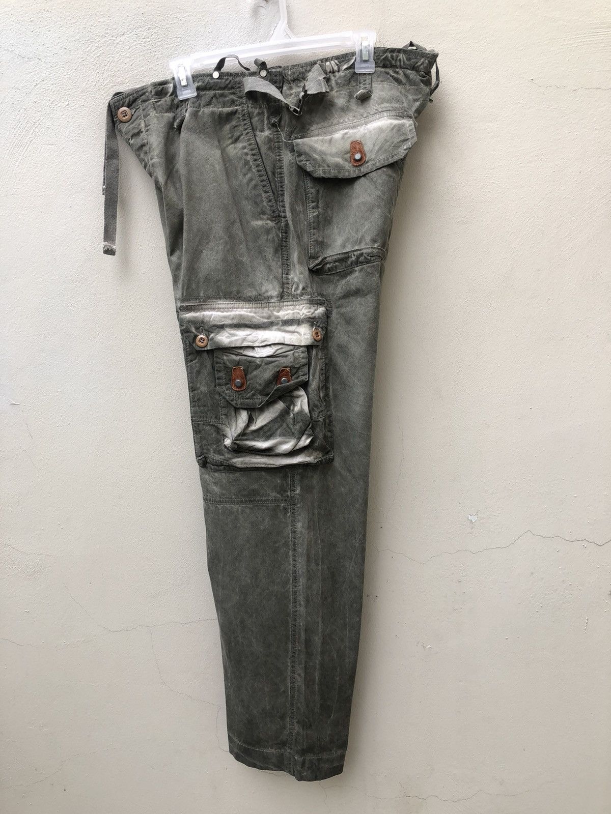 Vintage RARE Baggy Parachute Cargo Waxed Trouser Pant Size US 36 / EU 52 - 19 Thumbnail