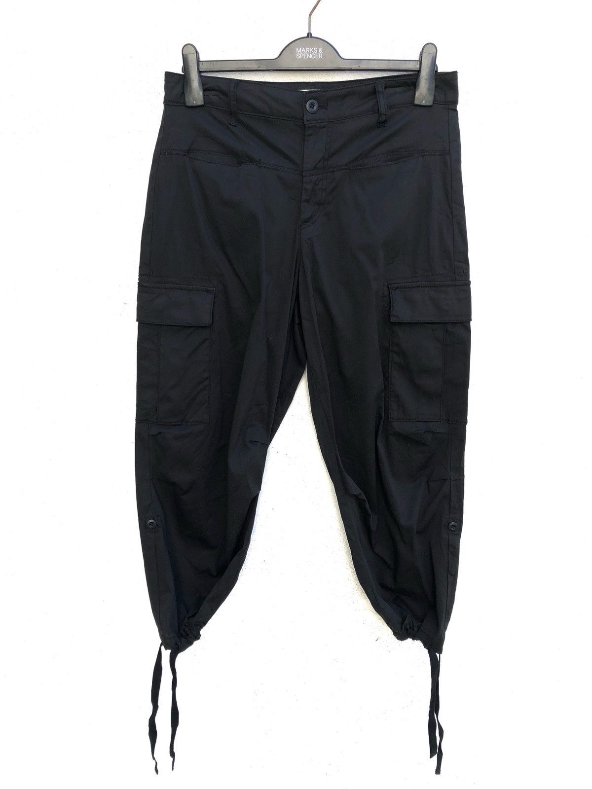 yoshie inaba Stretchable Cropped Black Cargo Trouser Pant Size US 32 / EU 48 - 2 Thumbnail