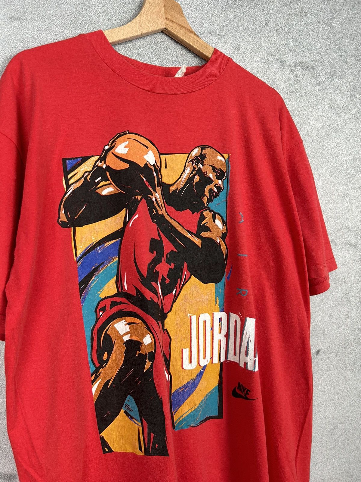Jordan Brand Vintage 90s Nike Air Jordan Grey Tag Rare Graphic Tee Size US XL / EU 56 / 4 - 4 Thumbnail