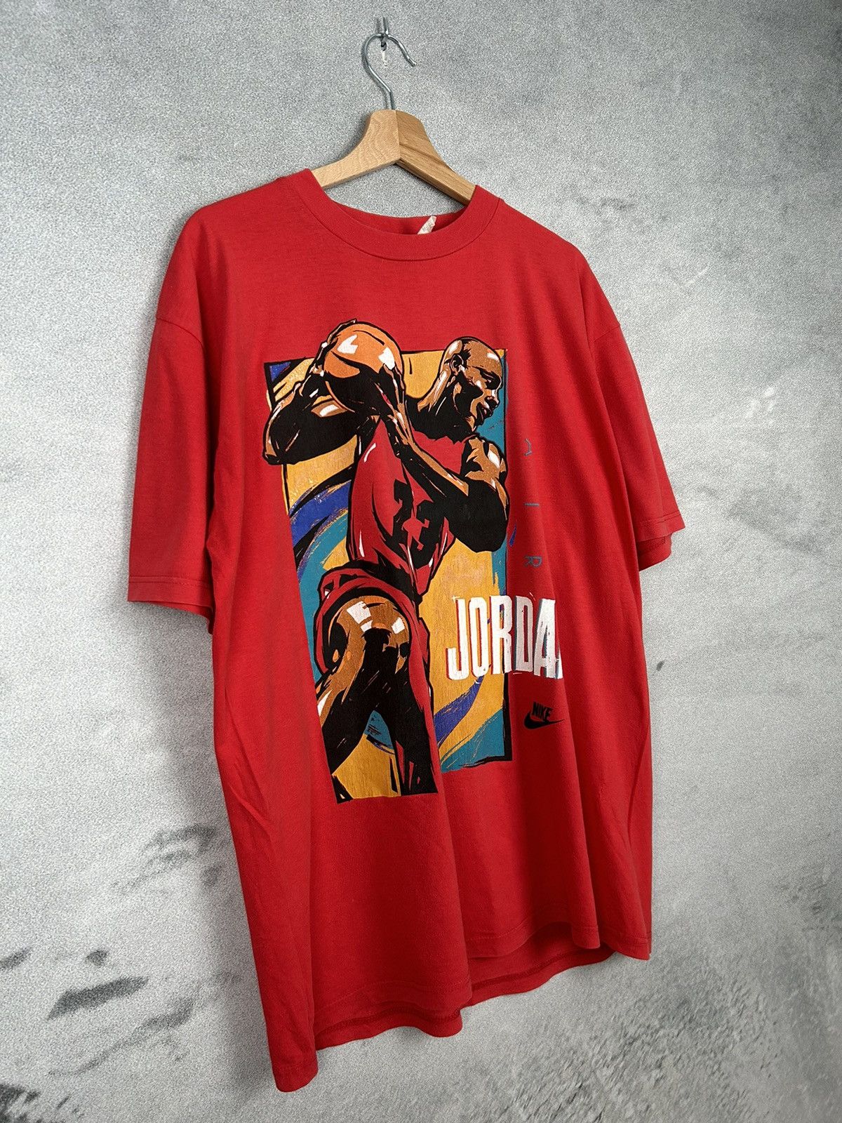 Jordan Brand Vintage 90s Nike Air Jordan Grey Tag Rare Graphic Tee Size US XL / EU 56 / 4 - 3 Thumbnail