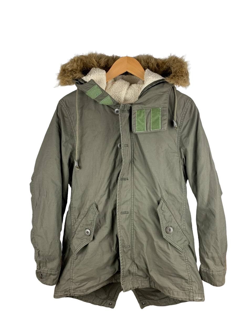 image of Global Work Parka Detachable Sherpa Lining Olive N-3B Style, Men's (Size Small)