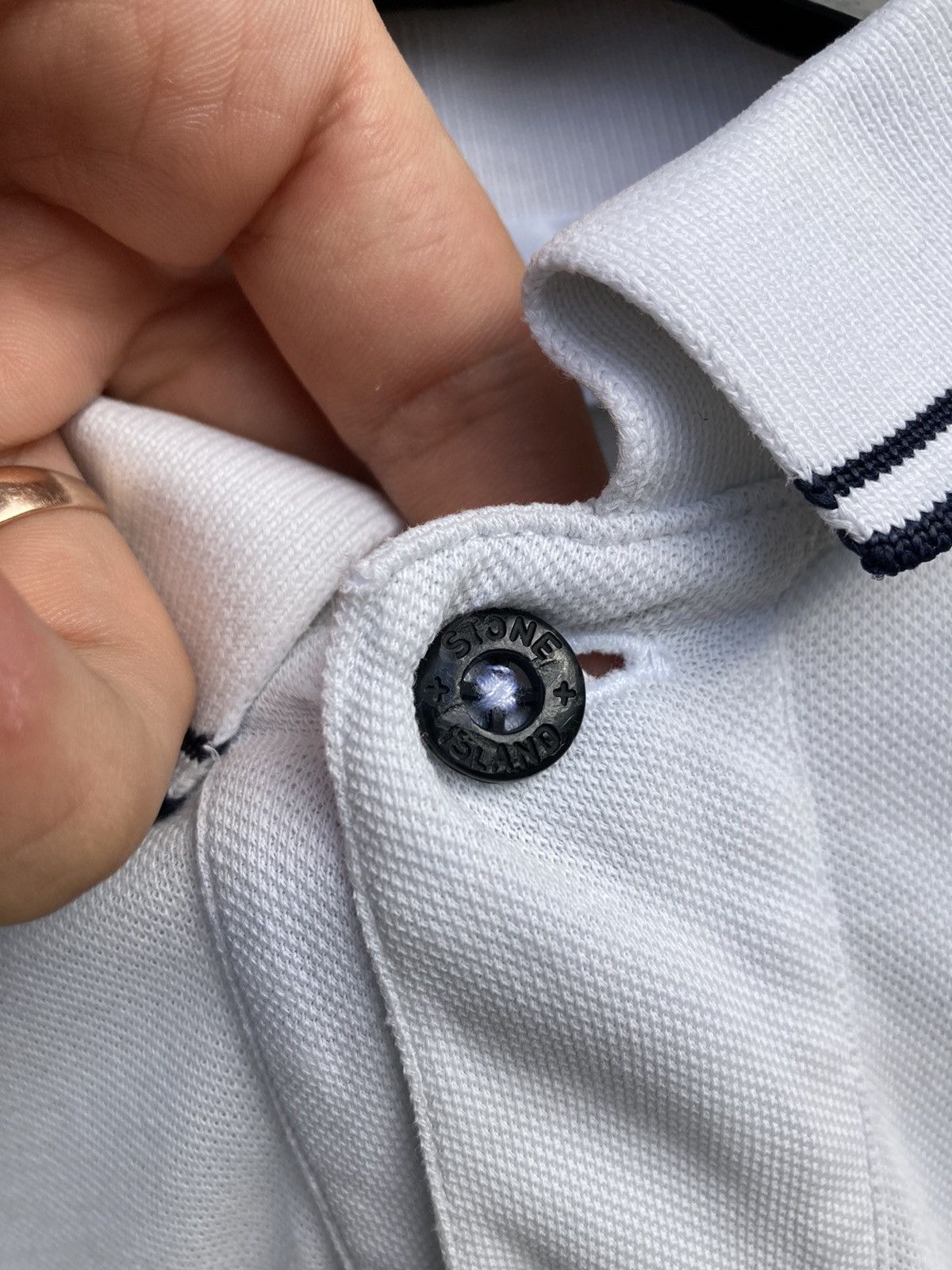 Stone Island SLIM FIT POLO WHITE Size US L / EU 52-54 / 3 - 3 Thumbnail