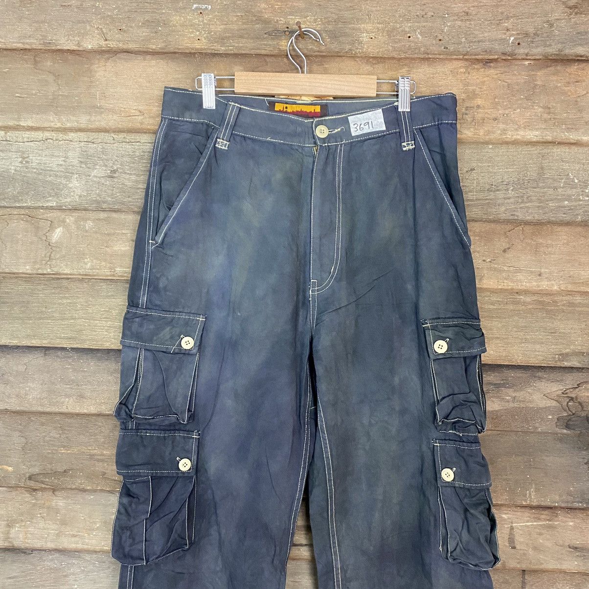 Brooklyn Industries × StraightFaded Brookly Industries faded Grey Multipocket Cargo Pants #3691 Size US 32 / EU 48 - 2 Thumbnail