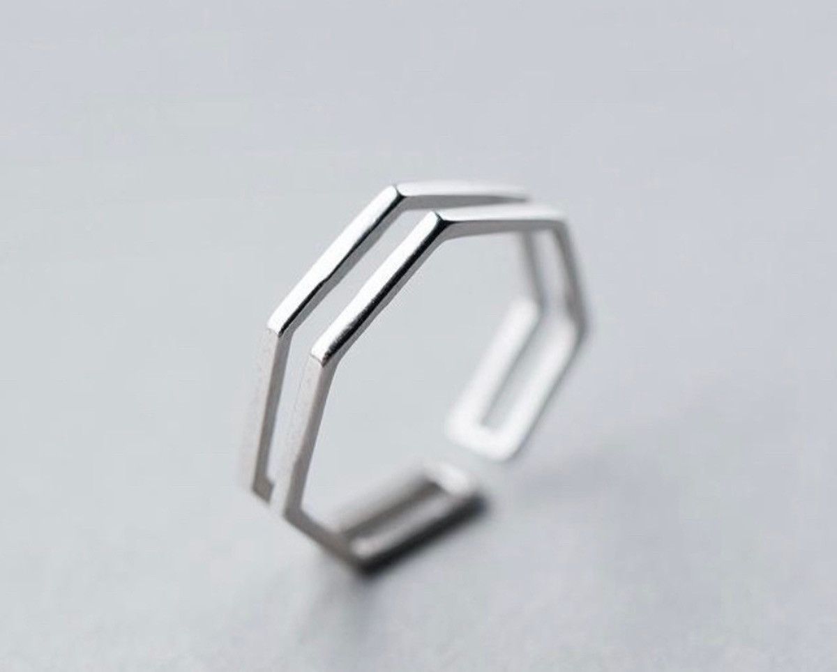 Jewelry Angles Modern Punk Art Psychedelic Ring Size ONE SIZE - 3 Thumbnail