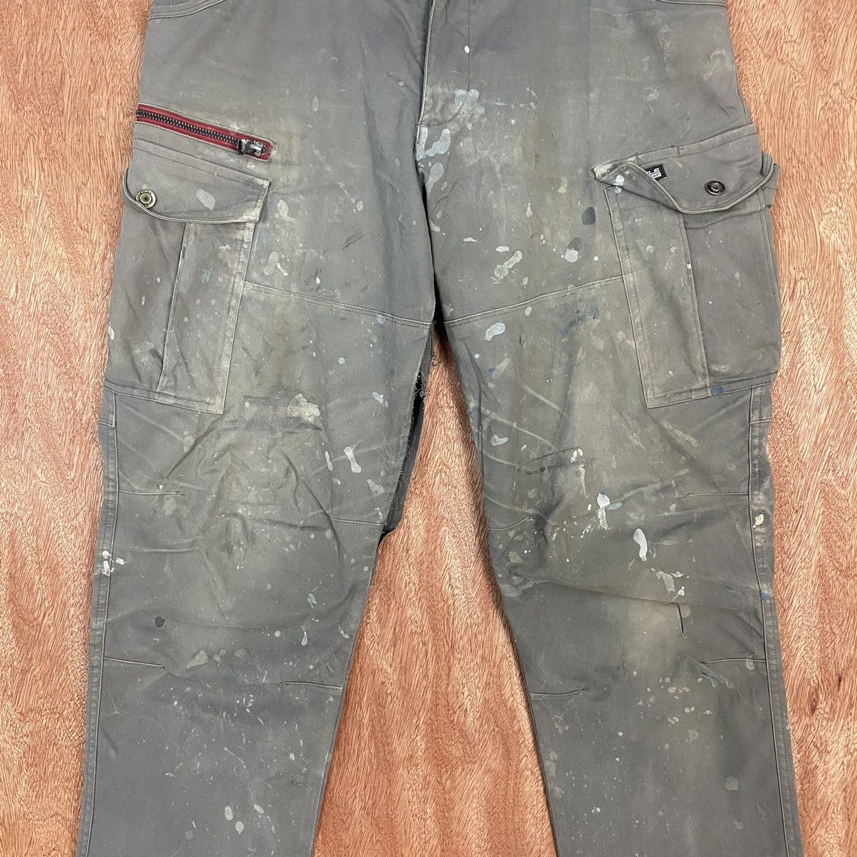 Japanese Brand Burtle Grey painter dirty Multipocket Cargo Pants #c766 Size US 32 / EU 48 - 4 Thumbnail