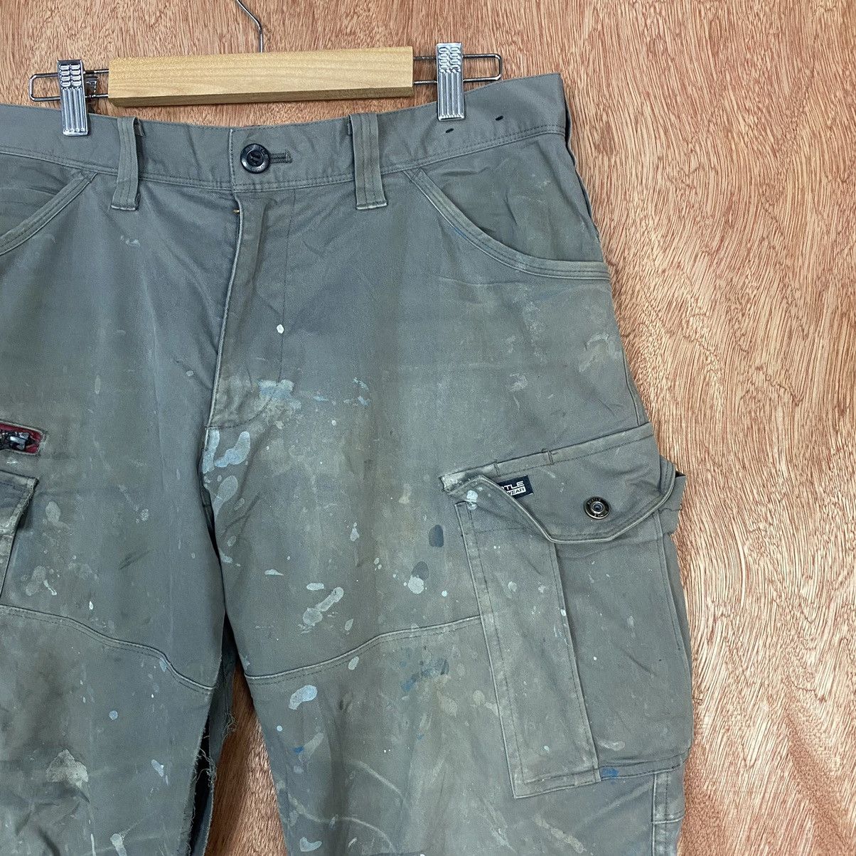 Japanese Brand Burtle Grey painter dirty Multipocket Cargo Pants #c766 Size US 32 / EU 48 - 5 Thumbnail