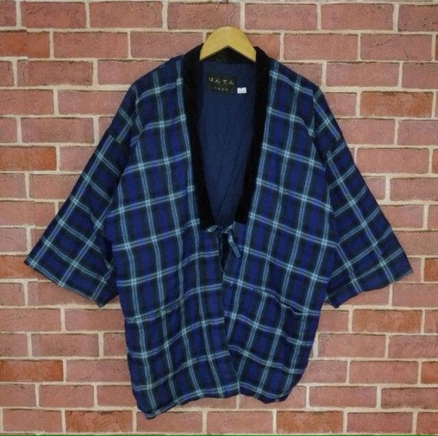 Japanese Brand Vintage Haori Kimono Blue Patchwork Design Double Pocket Size US M / EU 48-50 / 2 - 1 Thumbnail
