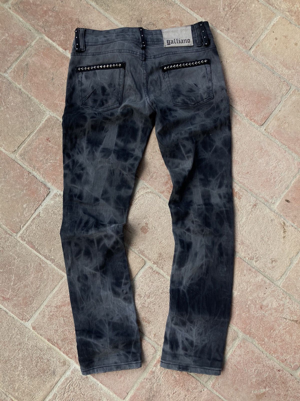 image of Galliano x John Galliano Flames Skinnies in Black, Men's (Size 26)