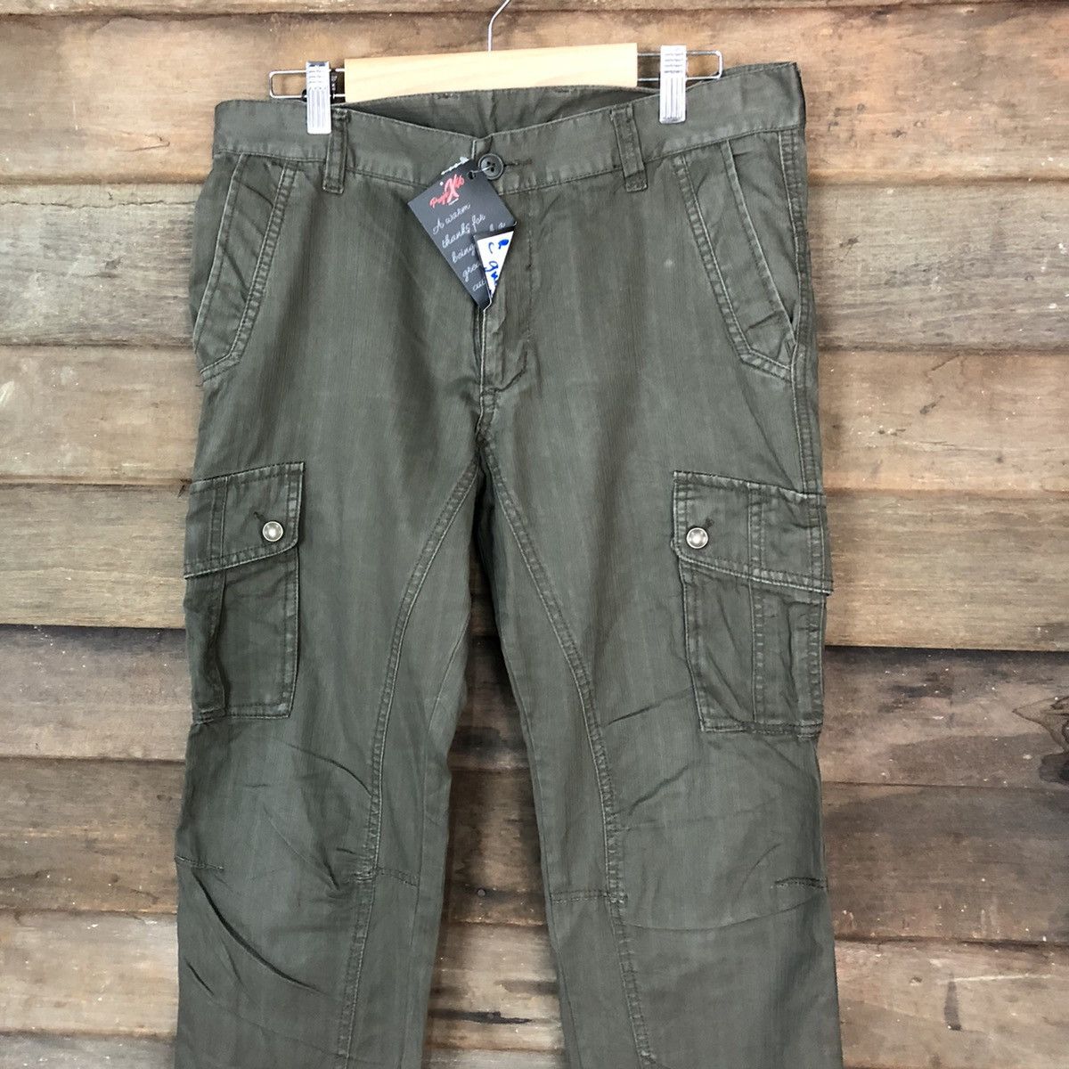Japanese Brand Michel Klein Green multipocket tactical Cargo Pants #4995 Size US 32 / EU 48 - 2 Thumbnail