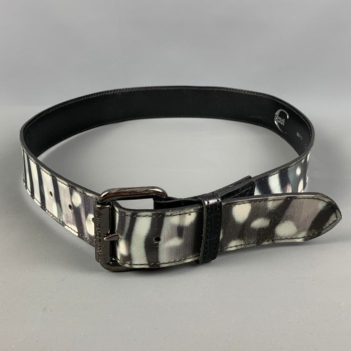 Just Cavalli Black White Zebra Leather Acetate Belt | Grailed