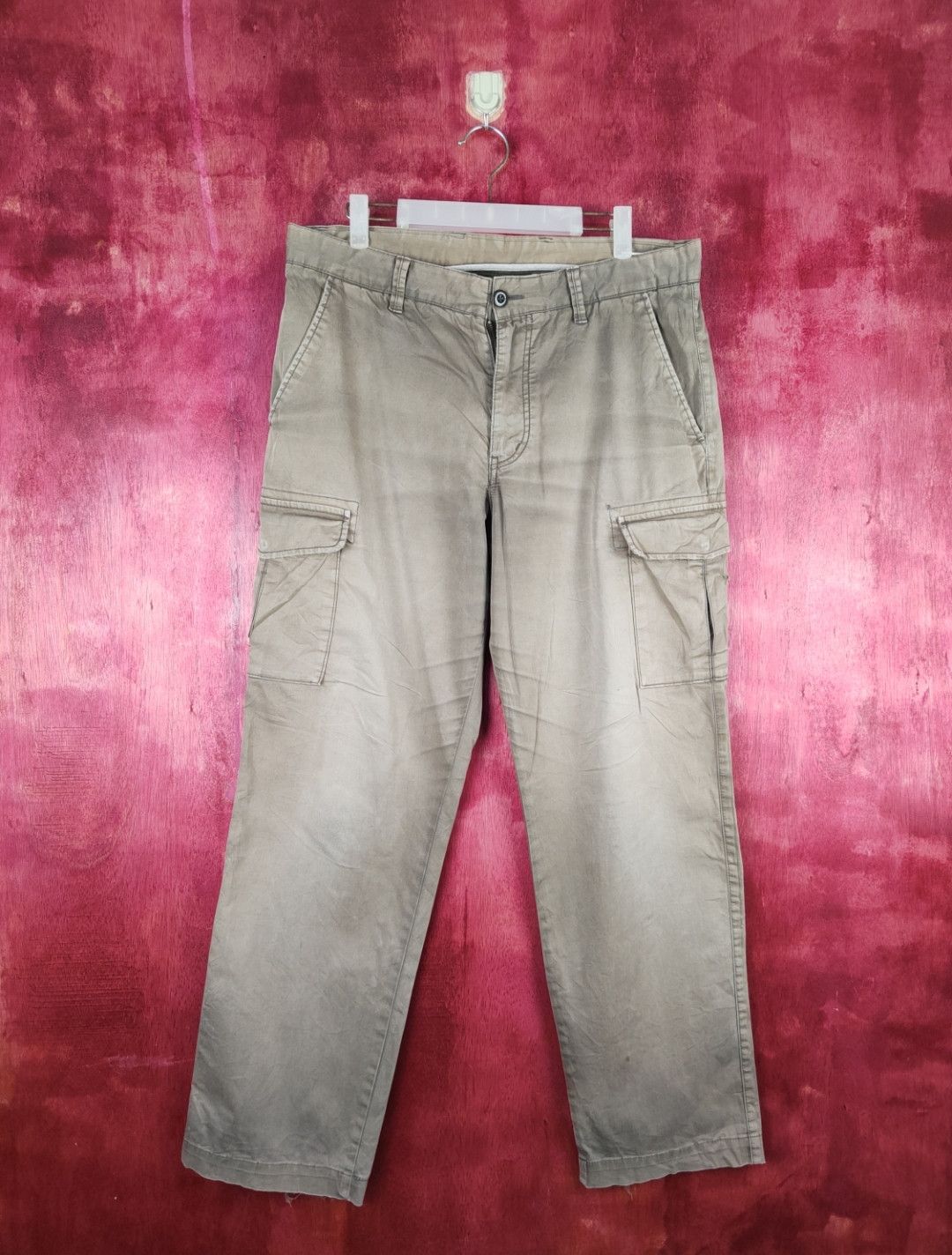 Japanese Brand × Uniqlo Uniqlo Brown Faded Multi Pocket Tactical Cargo Pants #S620 Size US 33 - 1 Thumbnail