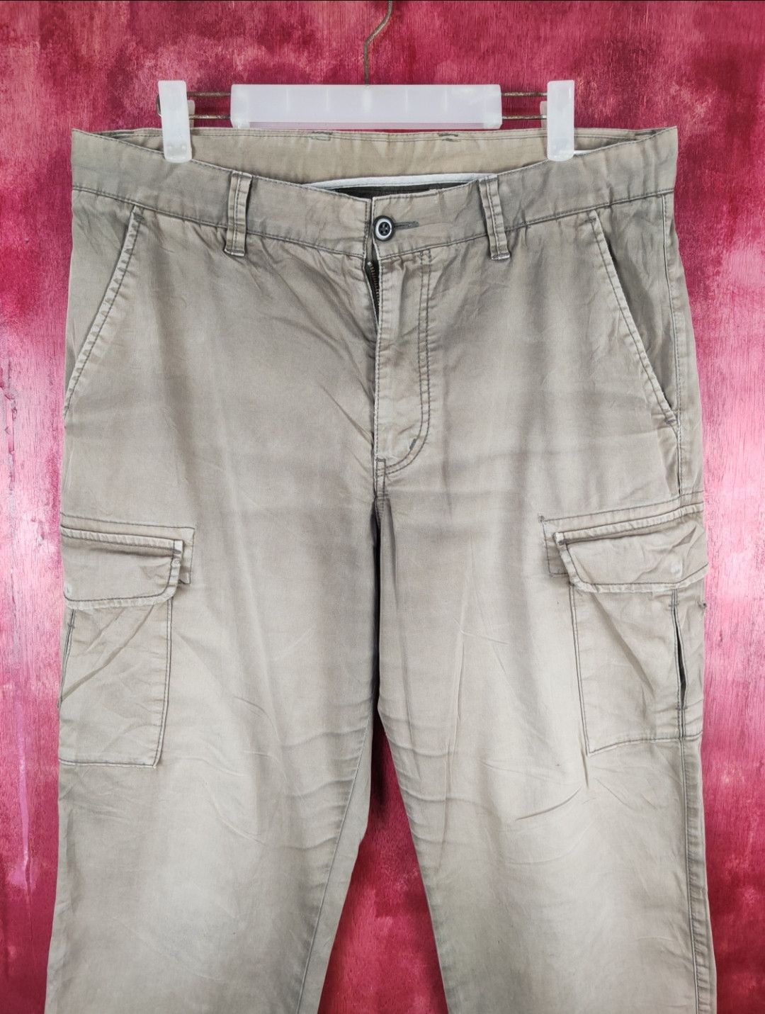 Japanese Brand × Uniqlo Uniqlo Brown Faded Multi Pocket Tactical Cargo Pants #S620 Size US 33 - 2 Thumbnail