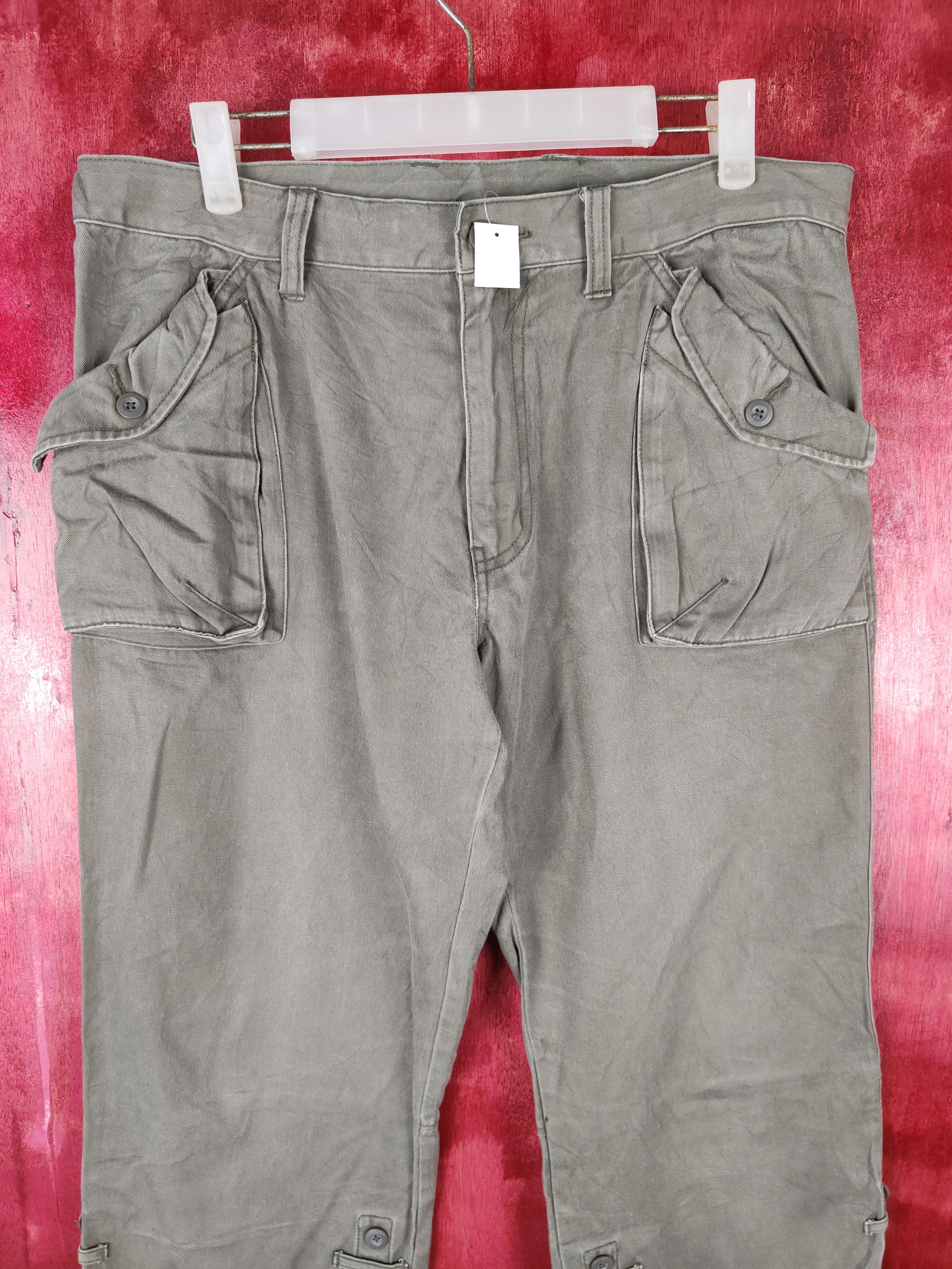 Japanese Brand DL Uniqlo japan faded Tactical Gray cargo Pants #4547 Size US 34 / EU 50 - 2 Thumbnail