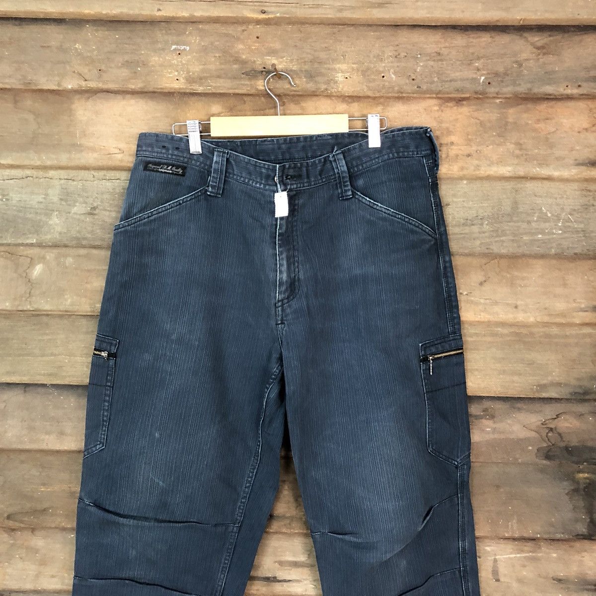 Faded Glory Dog Man Dark Blue multi pocket streetwear Cargo Pants #4468 Size US 35 - 2 Thumbnail