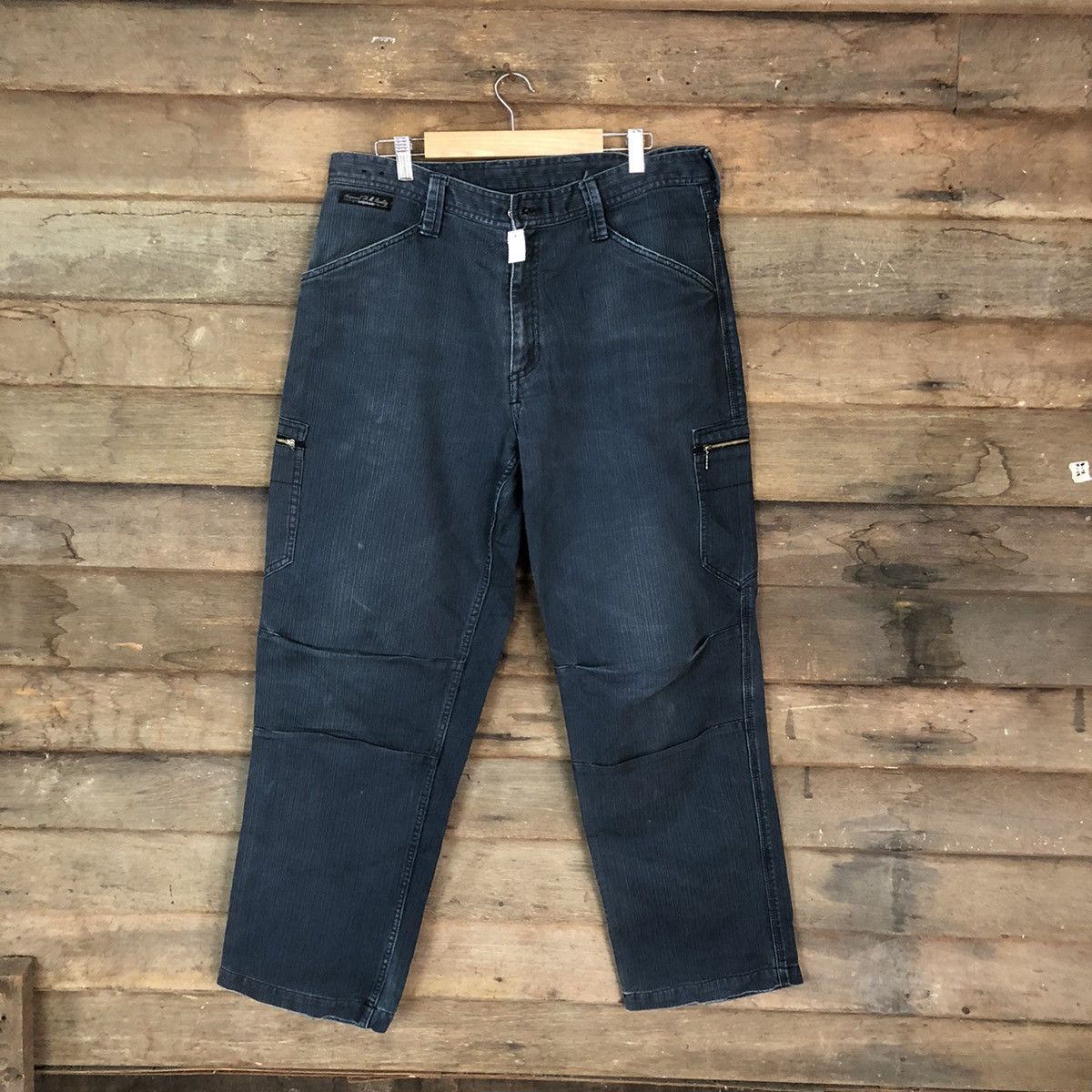 Faded Glory Dog Man Dark Blue multi pocket streetwear Cargo Pants #4468 Size US 35 - 1 Thumbnail