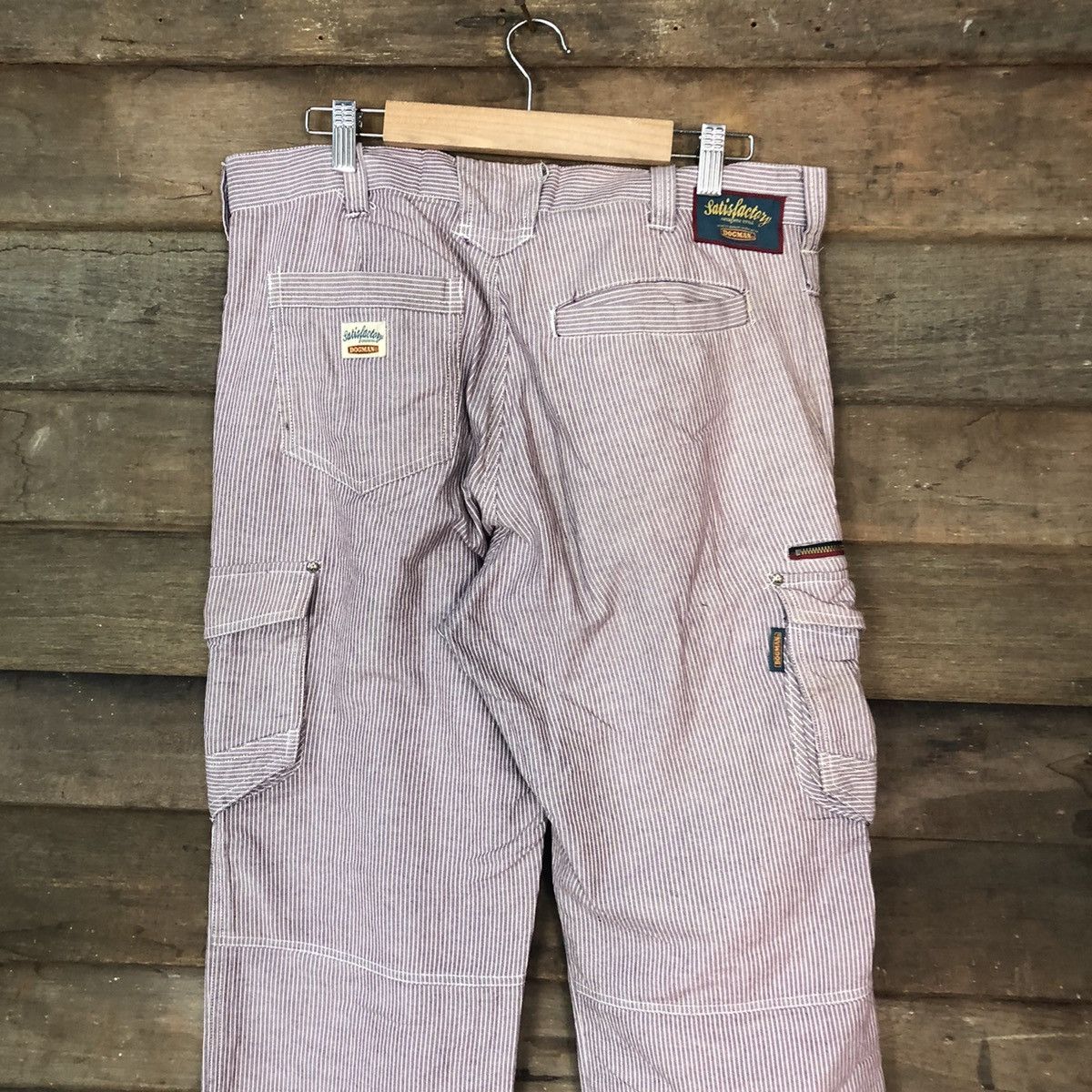 Japanese Brand Dogman Purple stripe multi pocket tactical Cargo Pants #5448 Size US 33 - 11 Thumbnail