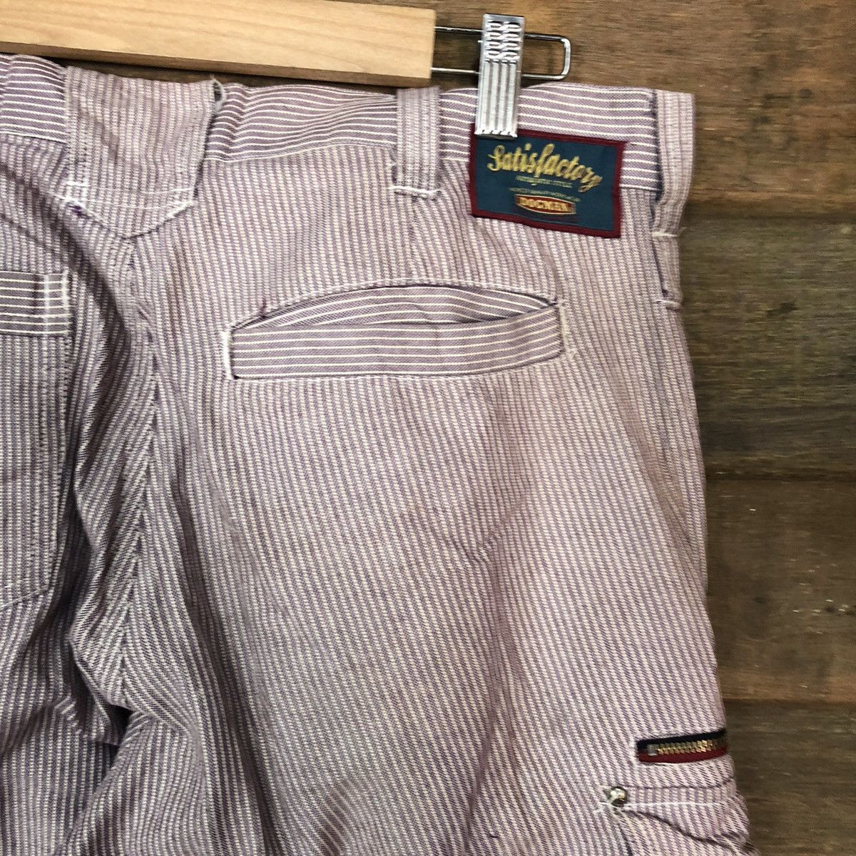 Japanese Brand Dogman Purple stripe multi pocket tactical Cargo Pants #5448 Size US 33 - 14 Thumbnail
