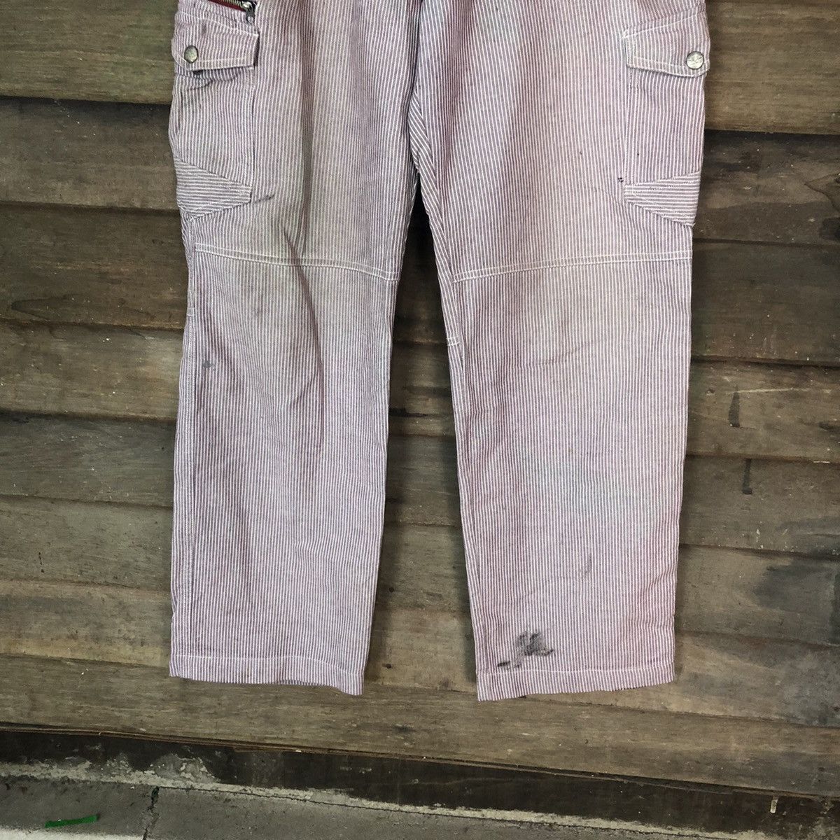 Japanese Brand Dogman Purple stripe multi pocket tactical Cargo Pants #5448 Size US 33 - 3 Thumbnail