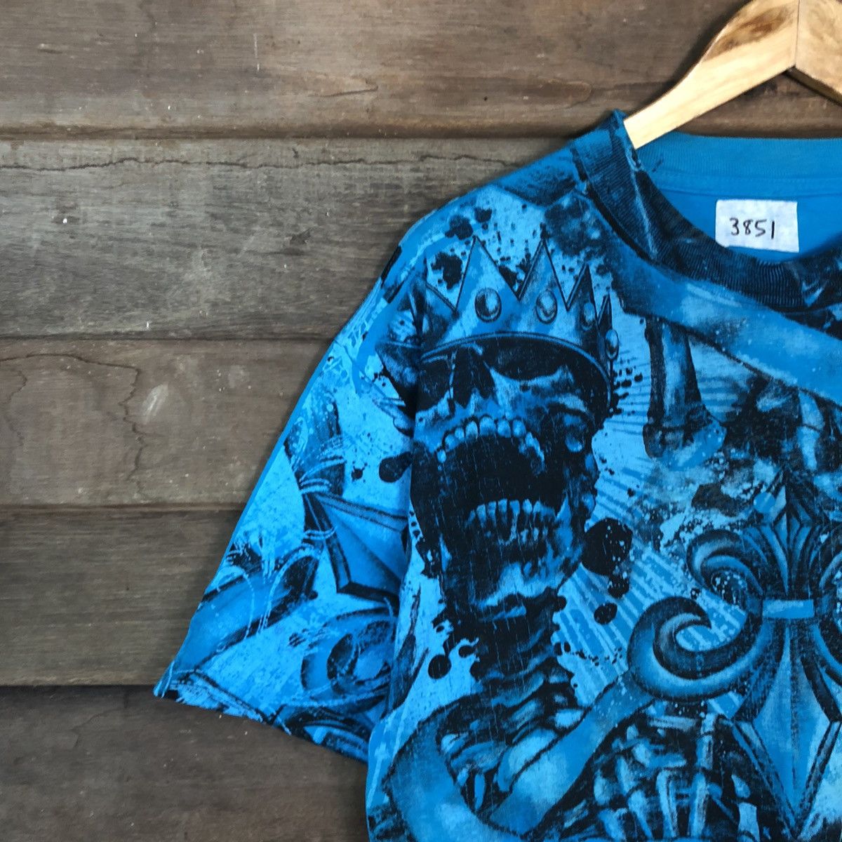 Japanese Brand Japan skull seditionaries Blue Short Sleeve Shirt #3850 Size US L / EU 52-54 / 3 - 5 Thumbnail