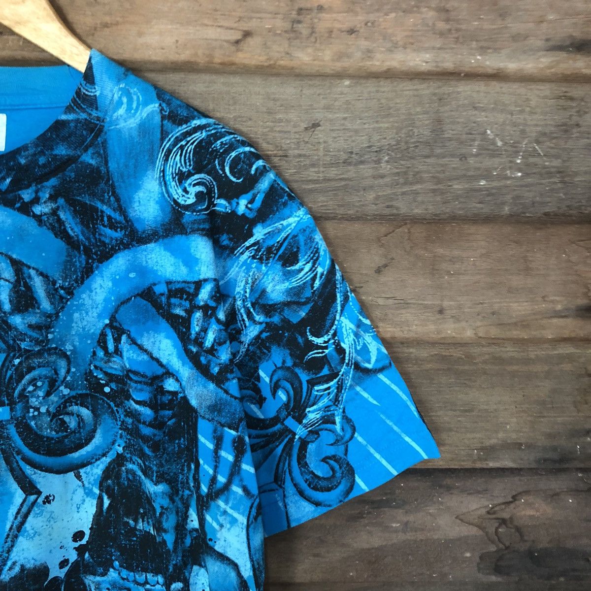 Japanese Brand Japan skull seditionaries Blue Short Sleeve Shirt #3850 Size US L / EU 52-54 / 3 - 4 Thumbnail