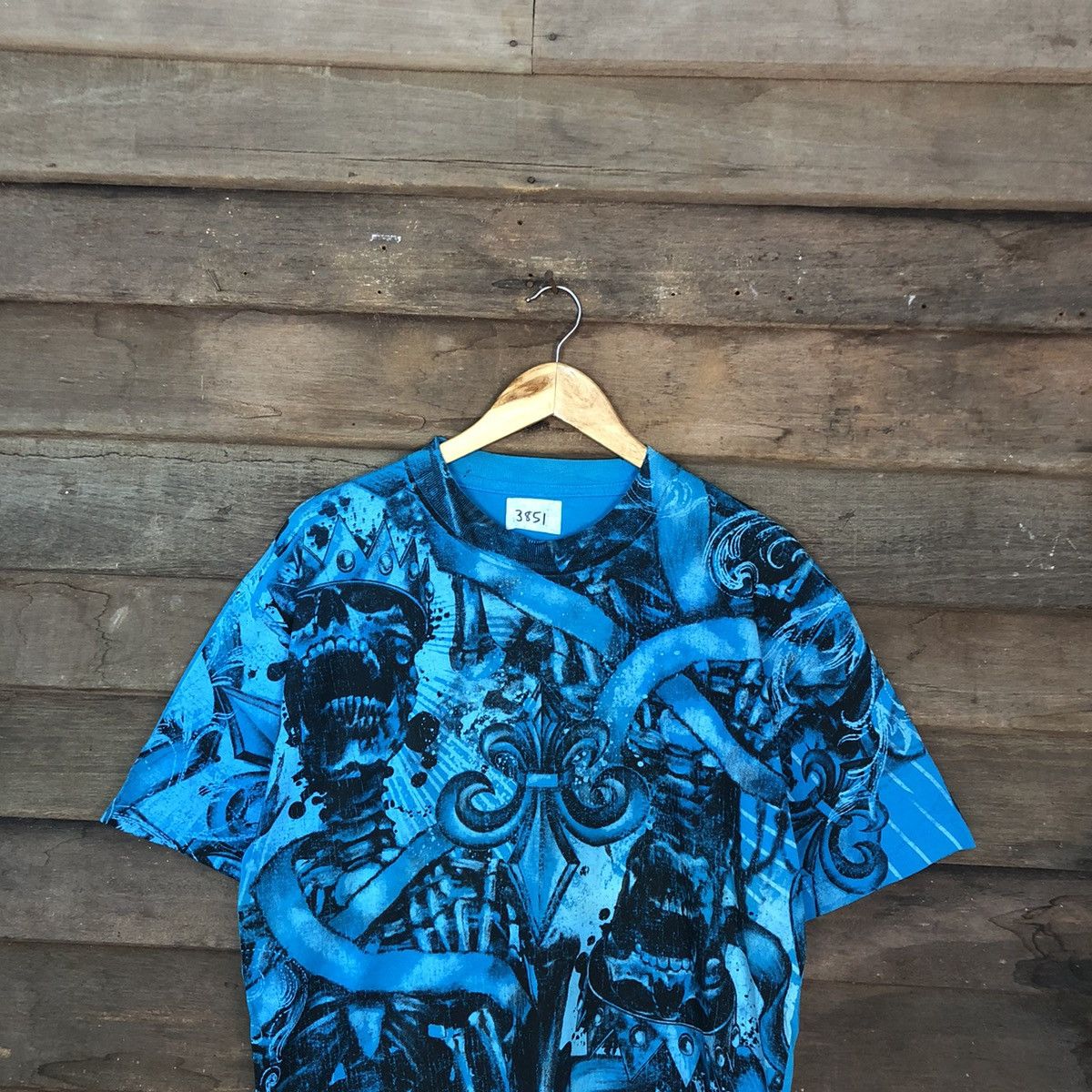 Japanese Brand Japan skull seditionaries Blue Short Sleeve Shirt #3850 Size US L / EU 52-54 / 3 - 2 Thumbnail