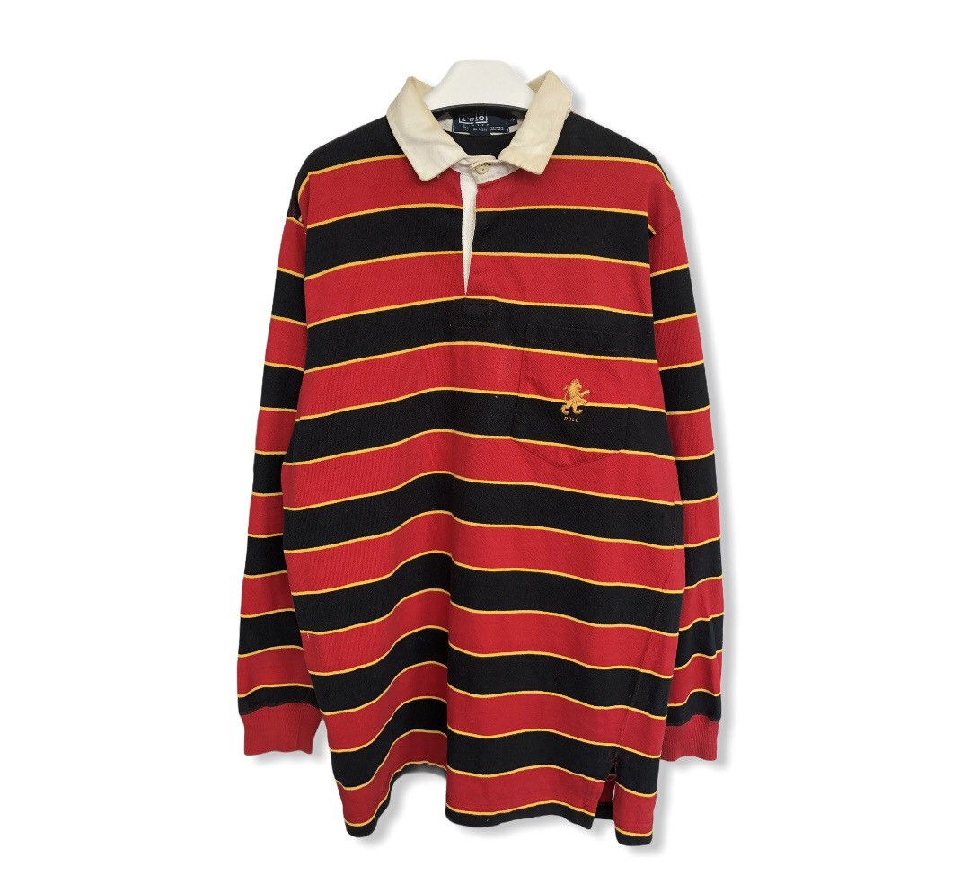 Polo Ralph Lauren Vintage Polo Ralph Lauren Rugby Long Sleeve Shirt Size US L / EU 52-54 / 3 - 1 Thumbnail
