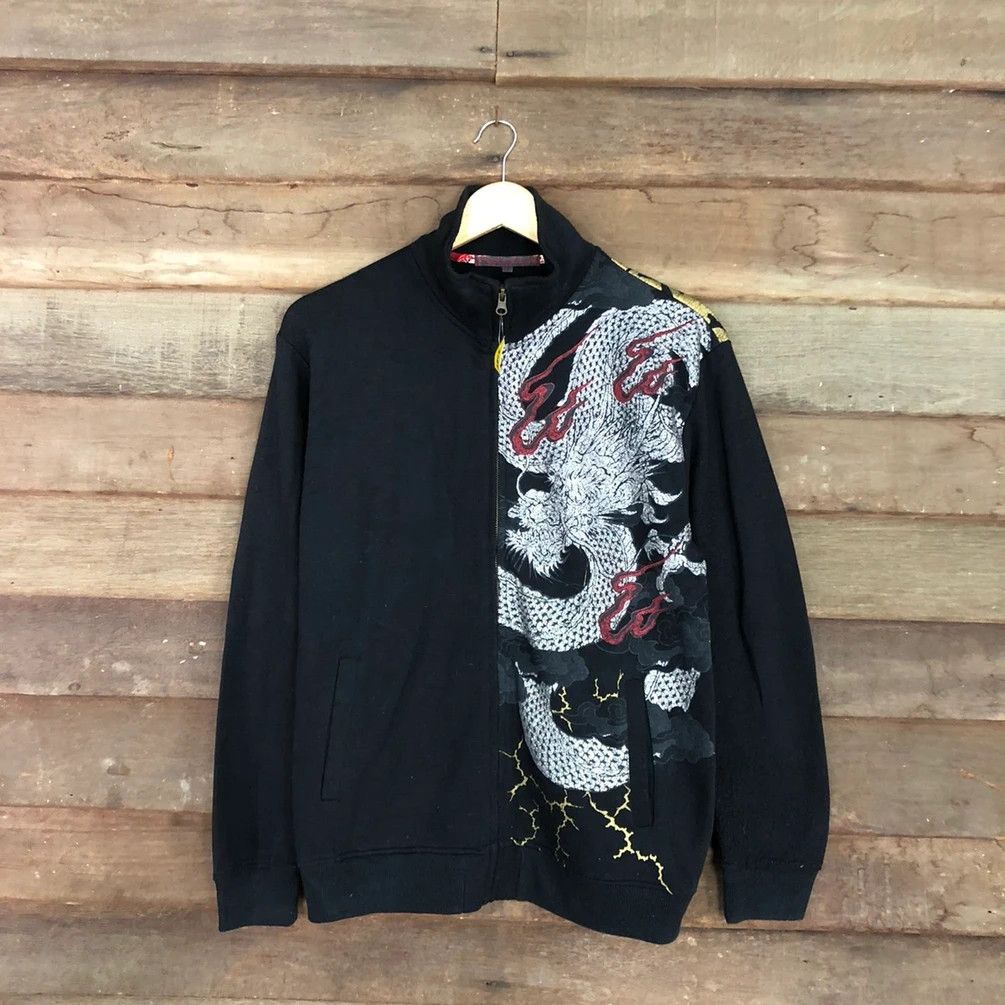 Japanese Brand Japan Dragon tatoo yakuza Black sweatshirt #2804 Size US L / EU 52-54 / 3 - 15 Thumbnail