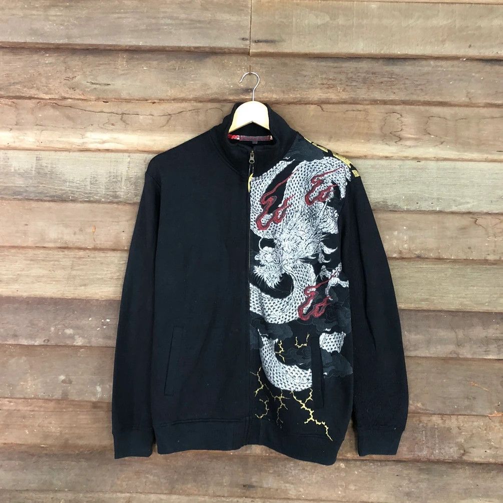 Japanese Brand Japan Dragon tatoo yakuza Black sweatshirt #2804 Size US L / EU 52-54 / 3 - 17 Thumbnail