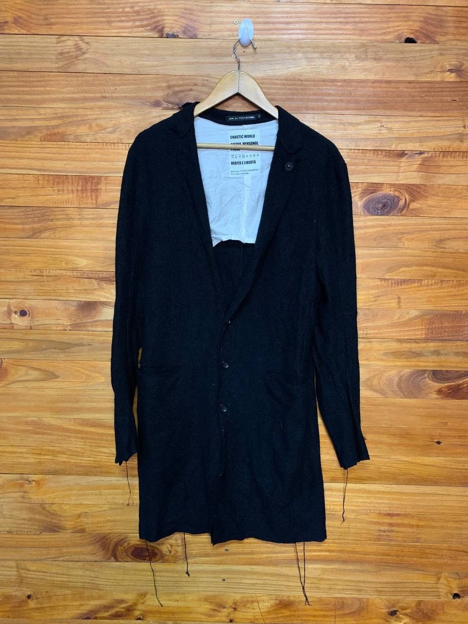 image of Gene Par Yukio Mishiba Black Mohair Gothic Style Parka, Men's (Size Medium)