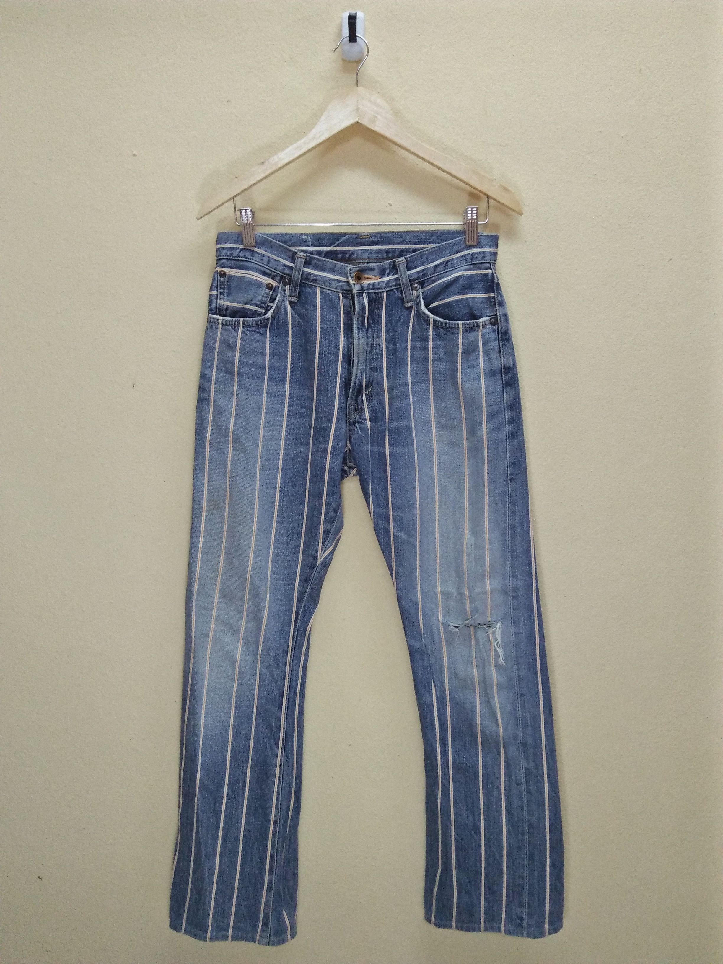Edwin EDWIN Denims Selvage Stripes Nicely Faded Rips Jeans Size US 30 / EU 46 - 1 Thumbnail