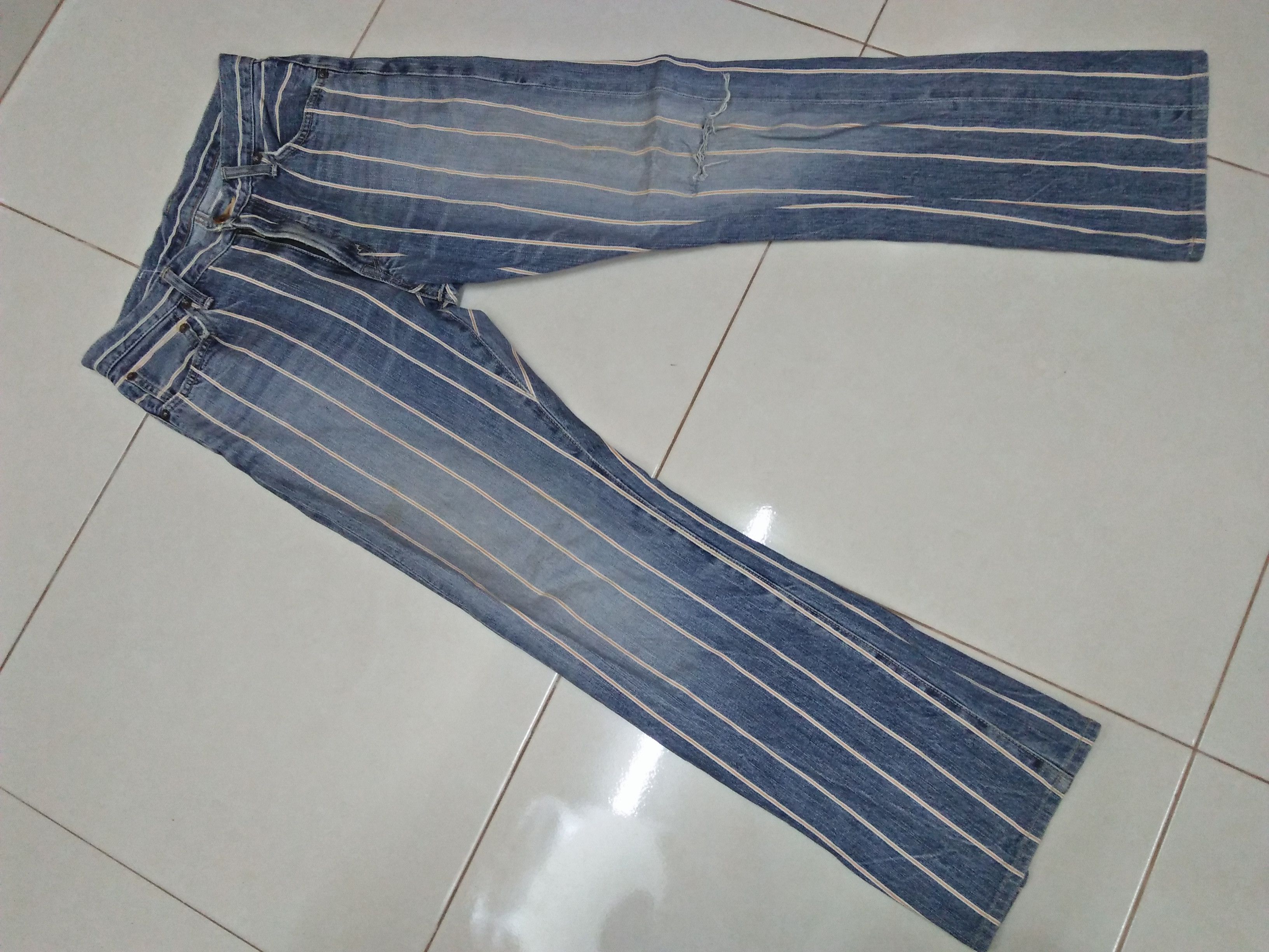 Edwin EDWIN Denims Selvage Stripes Nicely Faded Rips Jeans Size US 30 / EU 46 - 3 Thumbnail
