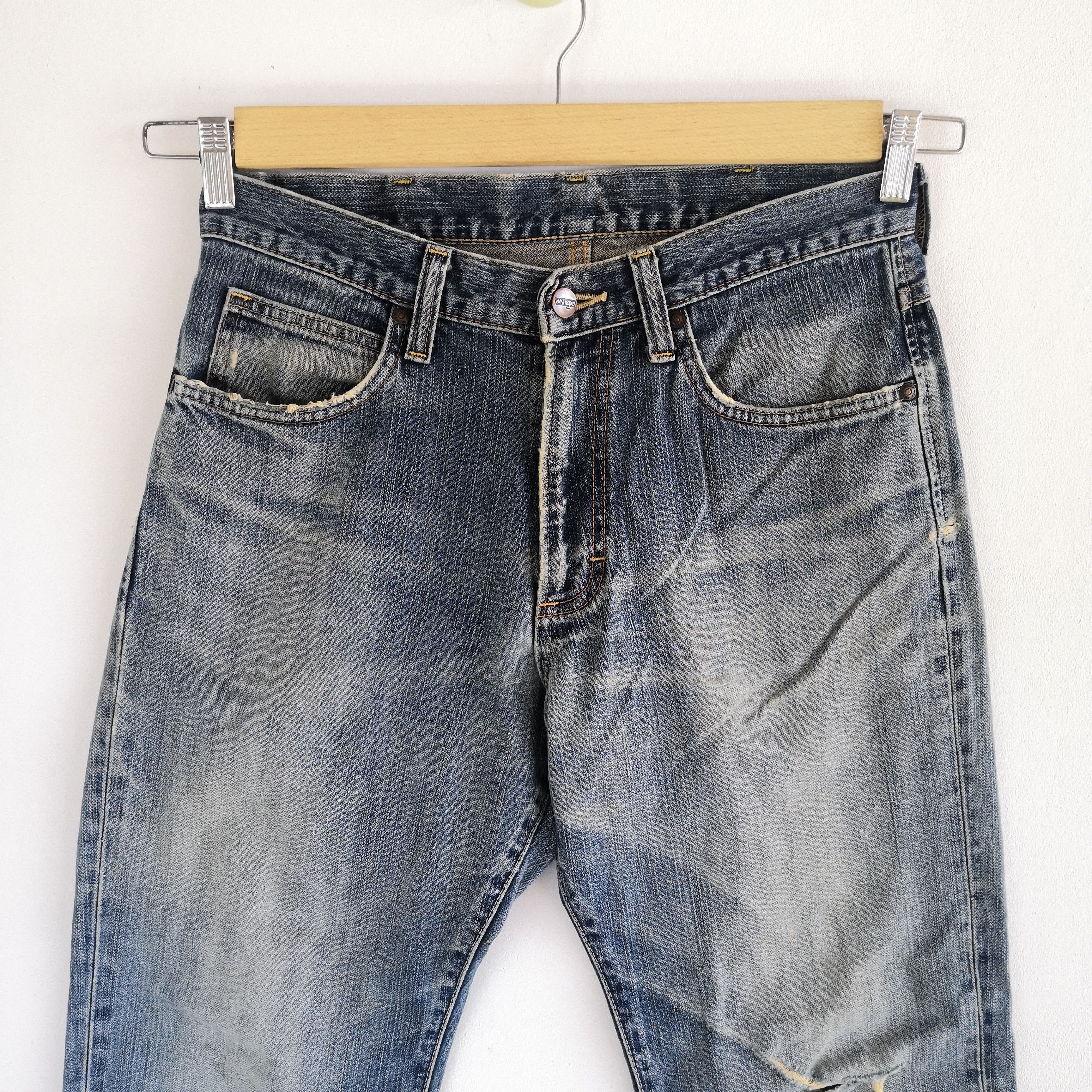 Jean Vintage Wrangler Faded Denim Distressed Wrangler Jeans Size US 30 / EU 46 - 4 Thumbnail
