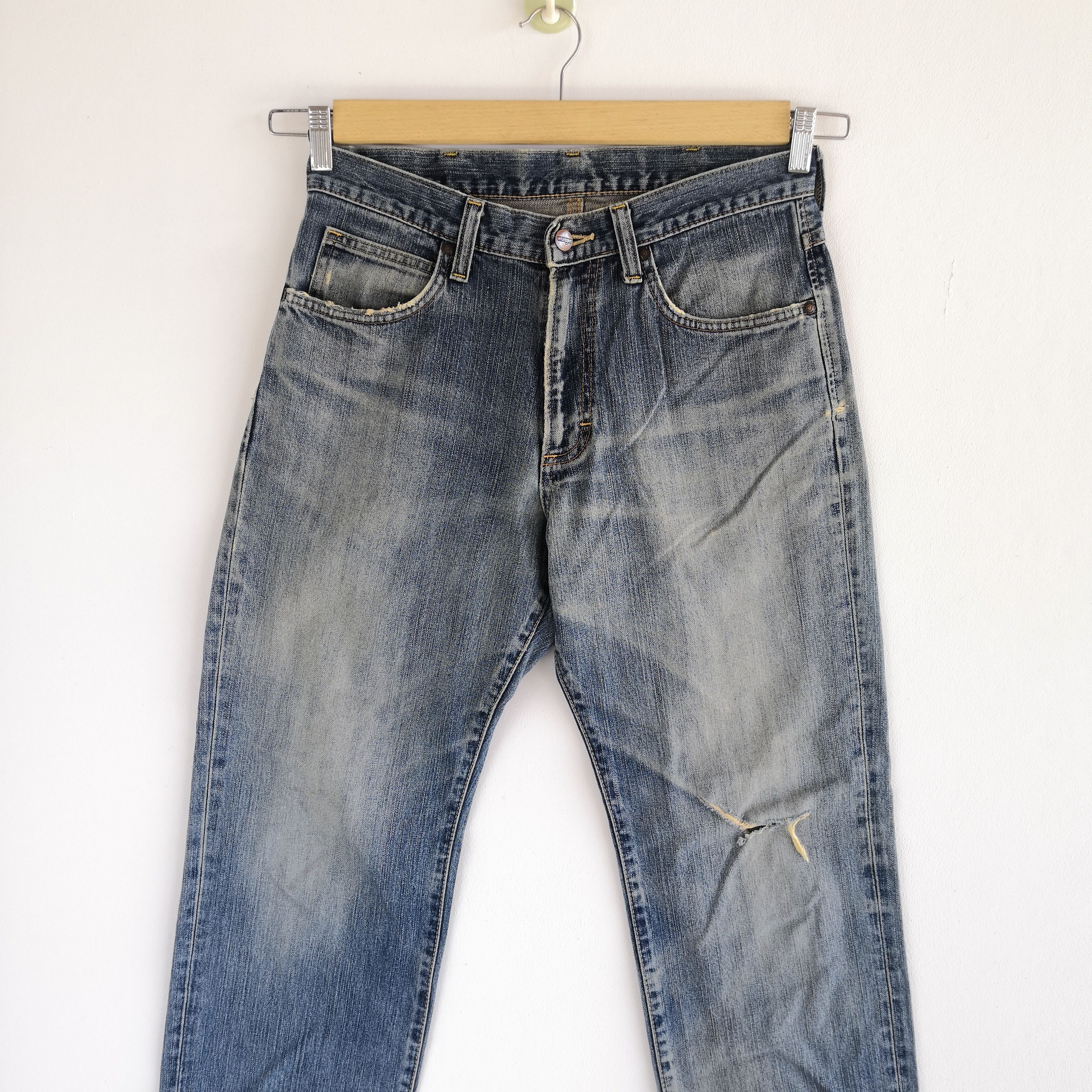 Jean Vintage Wrangler Faded Denim Distressed Wrangler Jeans Size US 30 / EU 46 - 3 Thumbnail
